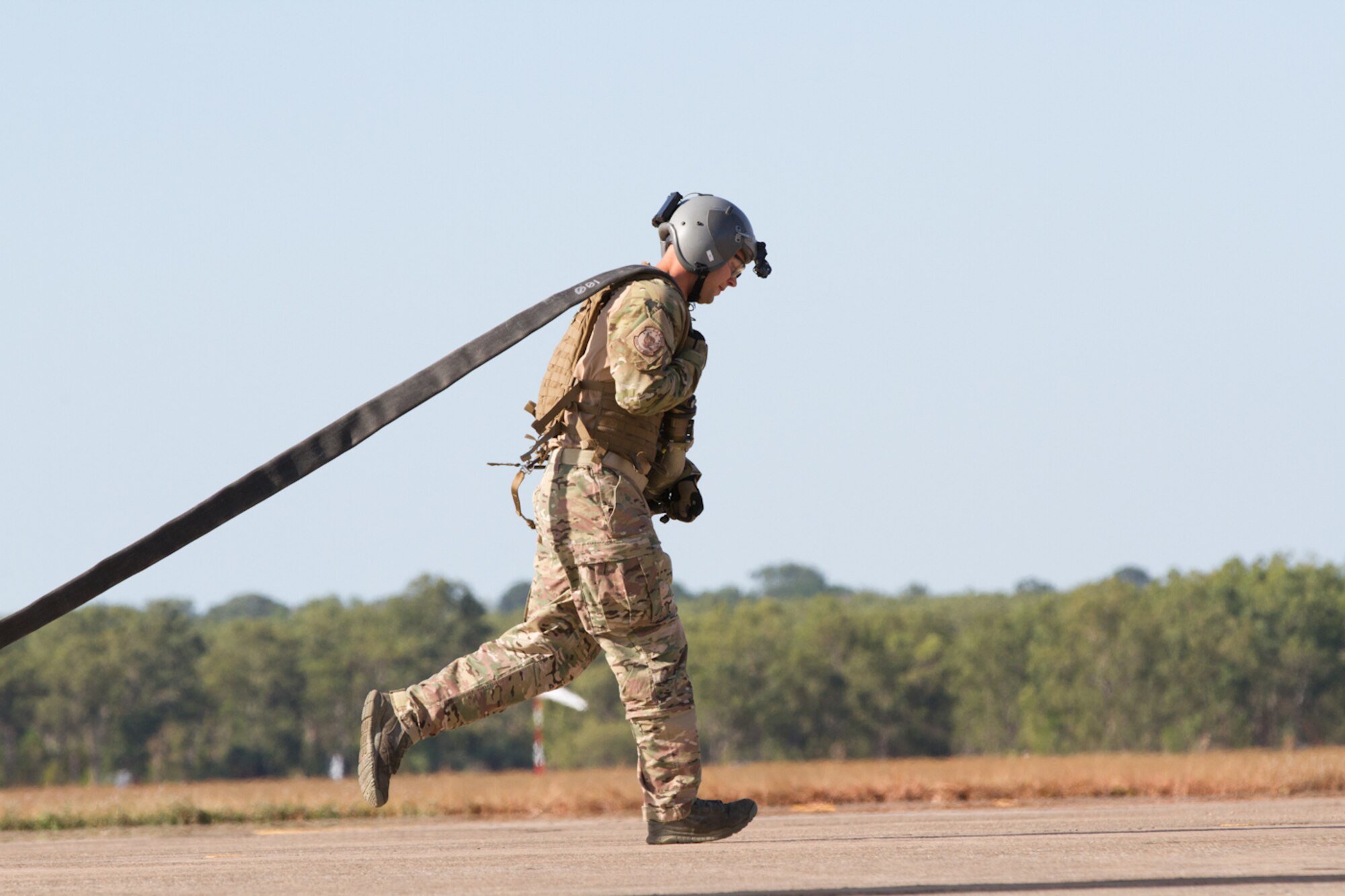 U.S. Air Force Airmen from the 18th Logistics Readiness Squadron from Kadena Air Base, Japan, partnered with the Australian army during a refueling exercise at the Royal Australian Air Force Base Darwin, July 8, 2015, in Darwin, Australia, during Talisman Sabre 2015. Talisman Sabre is a biennial exercise that provides an invaluable opportunity for nearly 30,000 U.S. and Australian defense forces to conduct operations in a combined, joint and interagency environment that will increase both countries’ ability to plan and execute a full range of operations from combat missions to humanitarian assistance efforts. (U.S. Army photo by Sgt. Steven Peterson/Released)