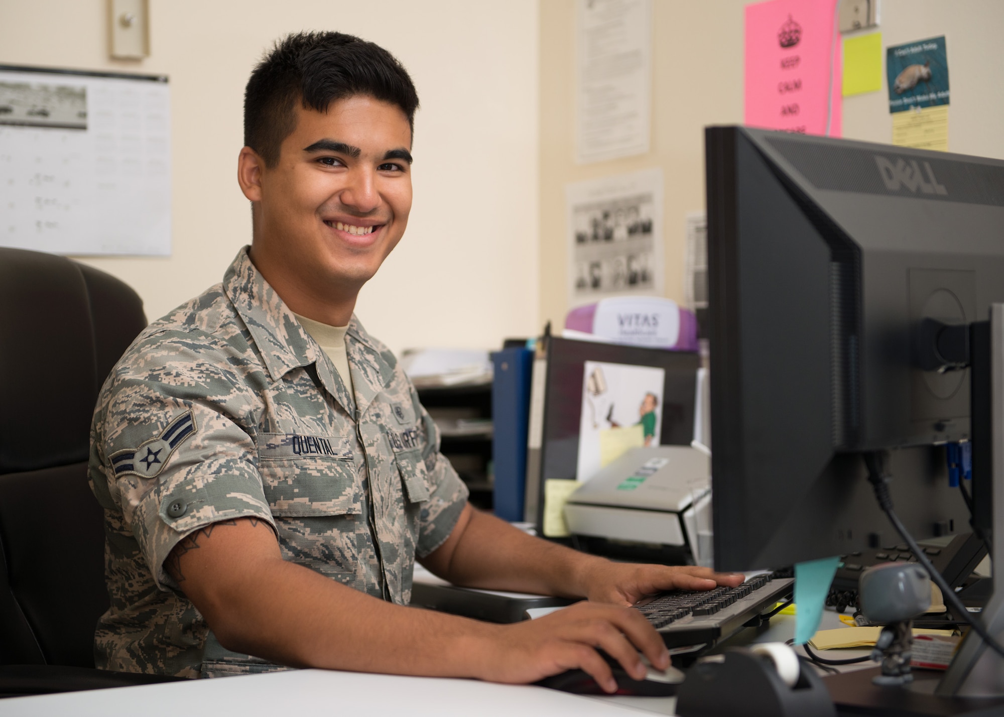 Airman 1st Class Christopher M. Quental, 60th Medical Operations Squadron health services management apprentice, was chosen as the 60th Air Mobility Wing's Warrior of the Week for July 6-10. (U.S. Air Force photo by Ken Wright)