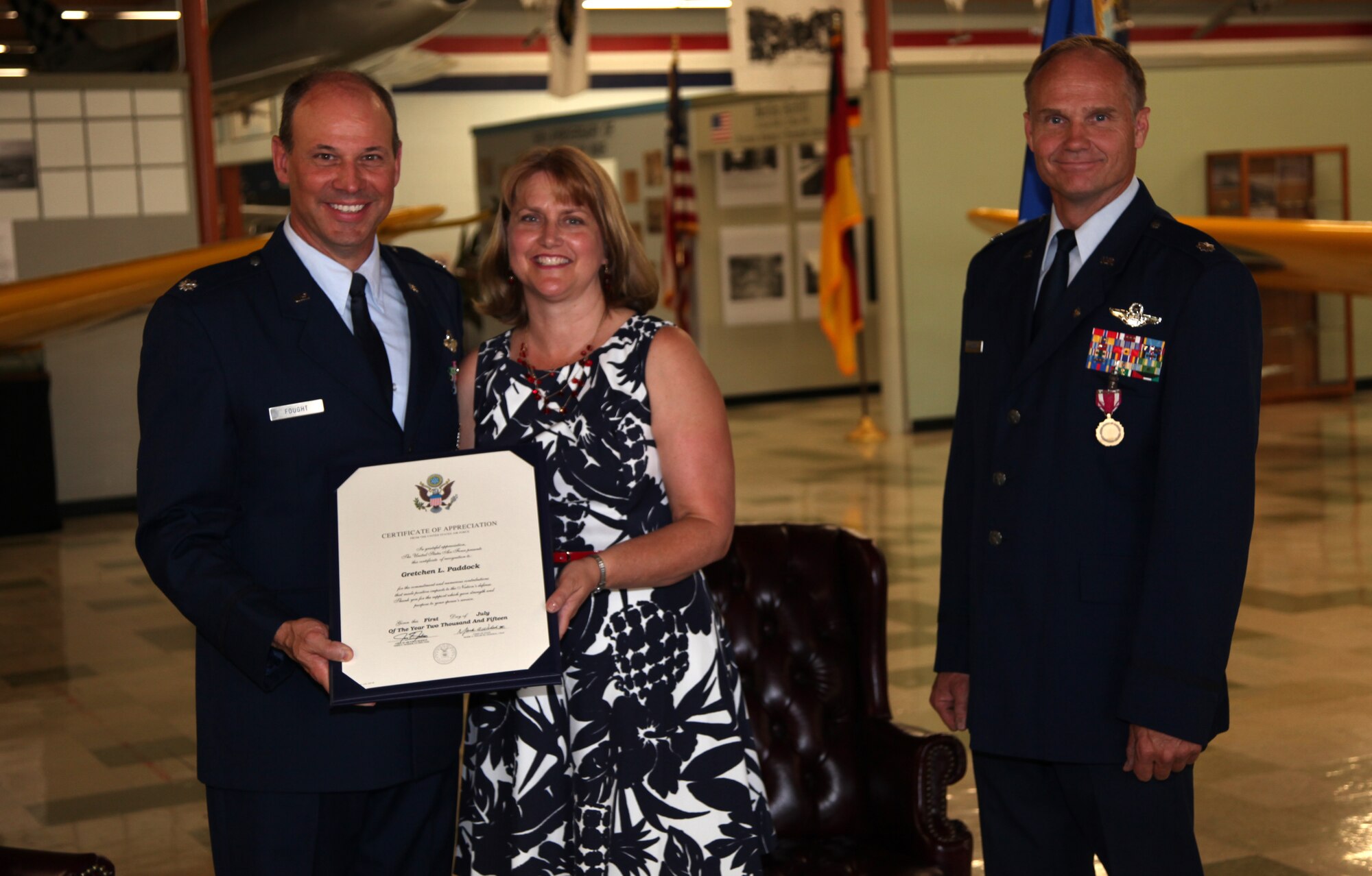TRAVIS AIR FORCE BASE, Calif. -- Lt. Col. Brian Paddock's retirement ceremony June 20, 2015 at the Heritage Center, Travis Air Force Base, Calif. (U.S. Air Force photo/Lt. Col. Robert Couse-Baker/Released)
