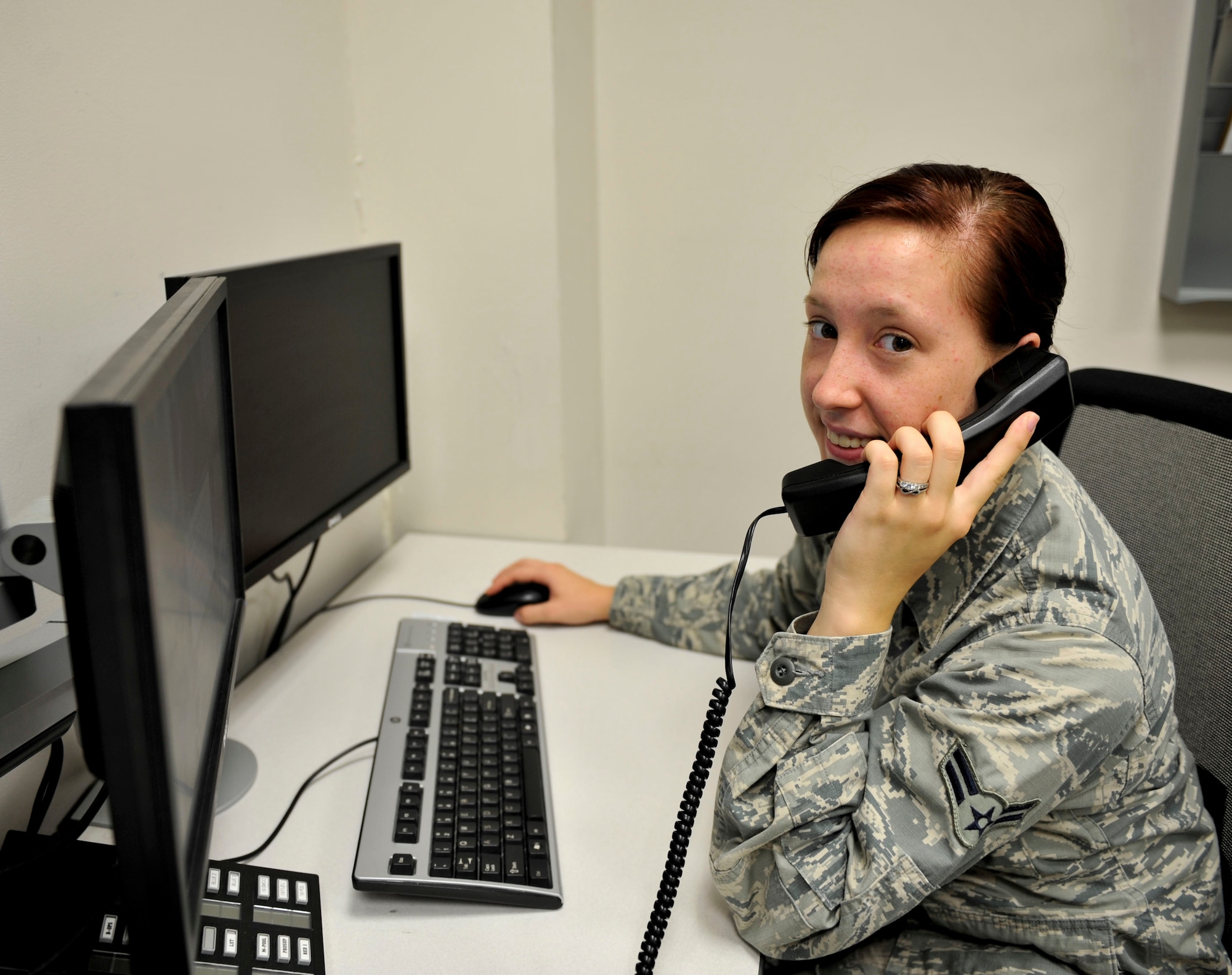 Airman 1st Class Justine Apple, a 314th Aircraft Maintenance Squadron apprentice, was named Combat Airlifter of the Week July 8, 2015, at Little Rock Air Force Base, Ark. Apple, a Norwood, Missouri native, aids in the supervision of the flying schedules for the 314th Airlift Wing and 189th AW assigned to Air Education and Training Command and the Arkansas Air National Guard. (U.S. Air Force photo by Senior Airman Stephanie Serrano)