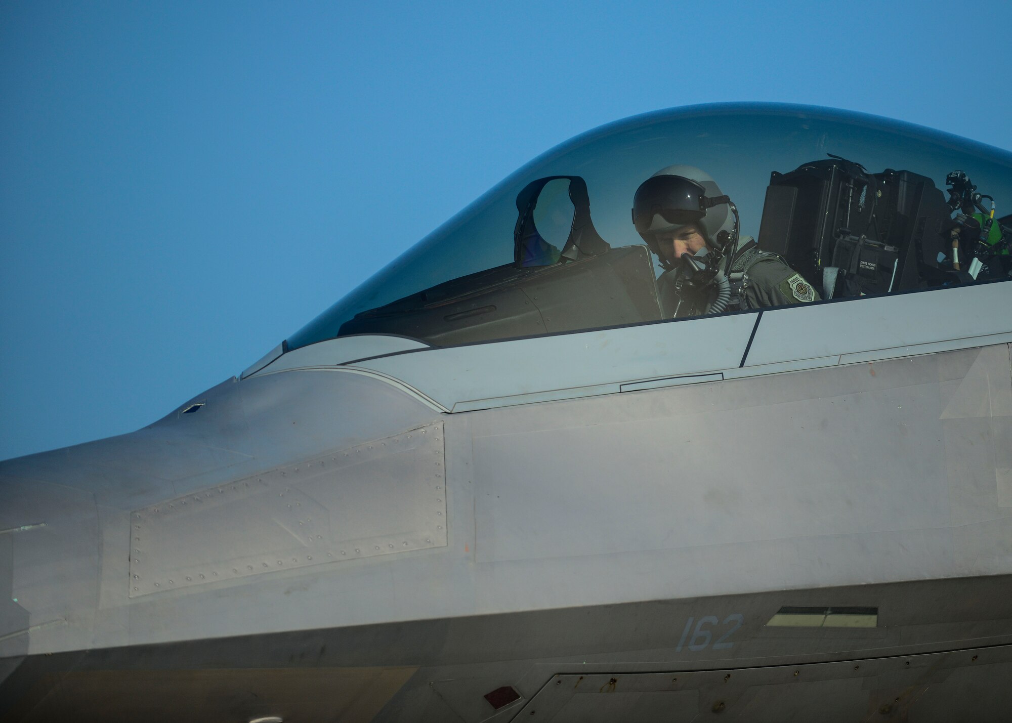 U.S. Air Force Brig. Gen. Kevin Huyck, 1st Fighter Wing commander, prepares for his fini flight at Langley Air Force Base, Va., July 7, 2015.  The fini flight is said to be a tradition that was traced back to the Vietnam War. (U.S. Air Force photo by Senior Airman Kimberly Nagle/Released)
