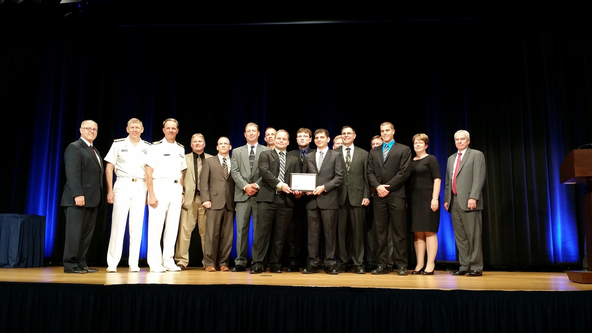 150625-N-BK152-001- Naval Surface Warfare Center, Crane Division’s (NSWC Crane) Airborne Electronic Attack (AEA) Systems Division was awarded a Navy Special Achievement award on June 25, 2015.  The Department of Defense (DoD) selected the division for the award because of a successful Value Engineering initiative for the Army Rapid Equipping Force.