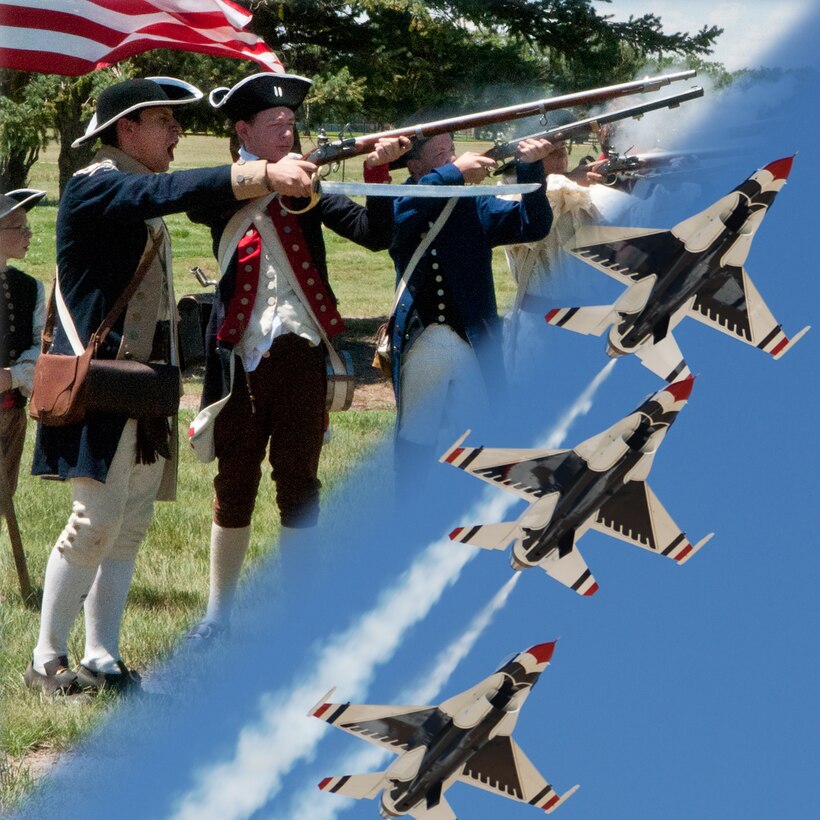 2015 Fort D.A. Russell Days and U.S. Air Force Thunderbirds graphic created by combining two photos. (U.S. Air Force illustration created by R.J. Oriez)