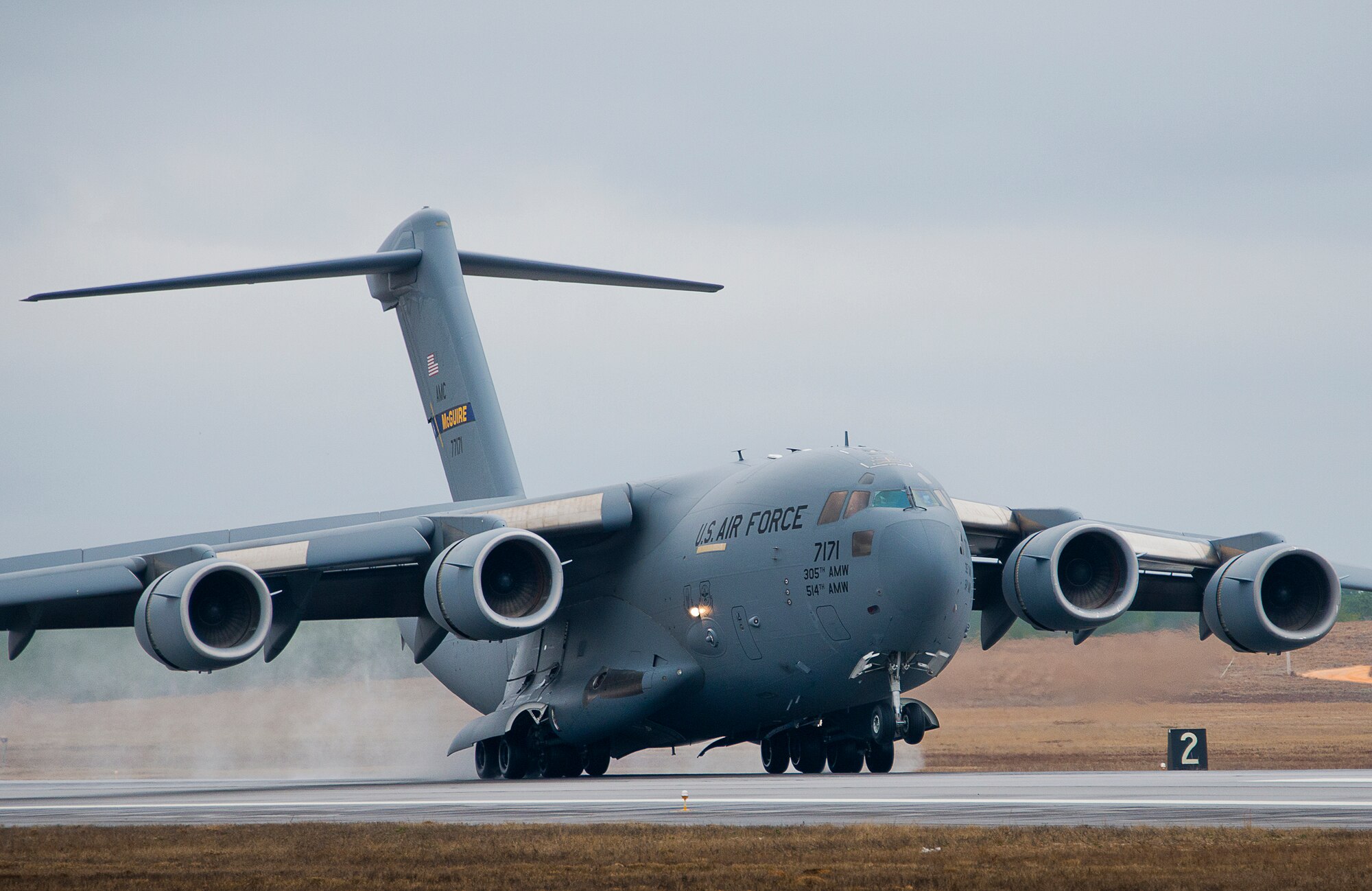 Simulated patients will be flown into Offutt Air Force Base, Nebraska onboard a C-17 aircraft similar to this as part of exercise “PATRIOT 15” scheduled for July 21-23. The exercise is an interagency field training exercise used to practice domestic operations within the United States. (U.S. Air Force photo by Tech. Sgt. Sam King/Released)