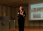 SEOUL, Republic of Korea (Nov. 18, 2013) – Rear Adm. Lisa Franchetti, Commander U.S. Naval Forces Korea, speaks with first-year students at Sungshin Women’s University in Seoul, Nov. 18.  Franchetti discussed leadership principles and career development and answered questions about her role as the first female U.S. Navy component commander on the Korean peninsula.  (U.S. Navy Photo by Lt. Arlo Abrahamson // Released)
