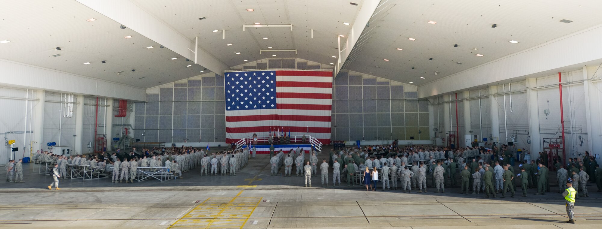 U.S. Air Force Brig. Gen. Jesse Simmons Jr., commander, Georgia Air National Guard, speaks to the audience during the 116th Air Control Wing (ACW) Change of Command ceremony at Robins Air Force Base, Ga., July 11, 2015. Col. Mark Weber assumed command of the 116th ACW from Col. Kevin Clotfelter during the ceremony officiated by Simmons. The 116th ACW provides manned, joint airborne command and control, battle management, intelligence, surveillance, and reconnaissance support to combatant commanders around the globe flying the E-8C Joint STARS aircraft. (U.S. Air National Guard photo by Senior Master Sgt. Roger Parsons/Released)
