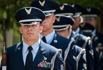 Staff Sgt. Kenny Santiago waits to lead in the rifle element prior to the Honor Guard graduation ceremony at Eglin Air Force Base, Fla. Approximately 12 new Airmen graduated from the 80-plus-hour course. The graduation performance includes flag detail, rifle volley, pall bearers and bugler for friends, family and unit commanders.  The Eglin Honor Guard provides their services to the base, Duke Field and more than 20 area counties making up approximately 20,000 square miles in the Florida and Alabama region.  (U.S. Air Force photo/Tech. Sgt. Sam King)
