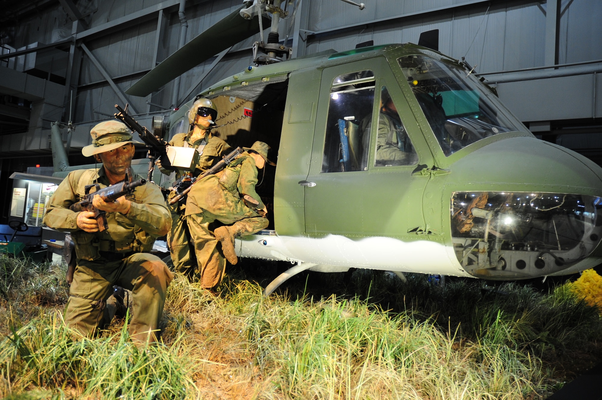 DAYTON, Ohio - Bell UH-1P Iroquois exhibit on display in the Southeast Asia War Gallery at the National Museum of the United States Air Force. (U.S. Air Force photo) 
