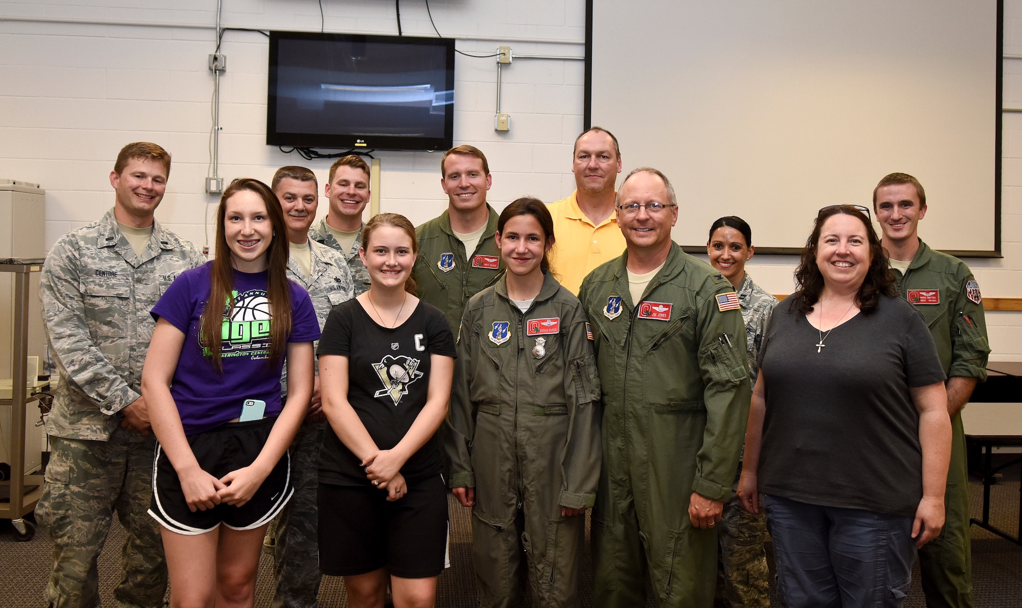 Airmen with the 121s Air Refueling Wing hosted Madalyn Charles, a 13-year-old from London, Ohio, as Pilot for the Day June 18, 2015 at Rickenbacker Air National Guard Base. Charles was diagnosed with Tricuspid Atresia, a form of congenital heart disease, after she was born and was chosen to spend the day experiencing what it woul be like to be in the Air National Guard. (U.S. Air National Guard photo by Airman Ashley Williams/Released)
