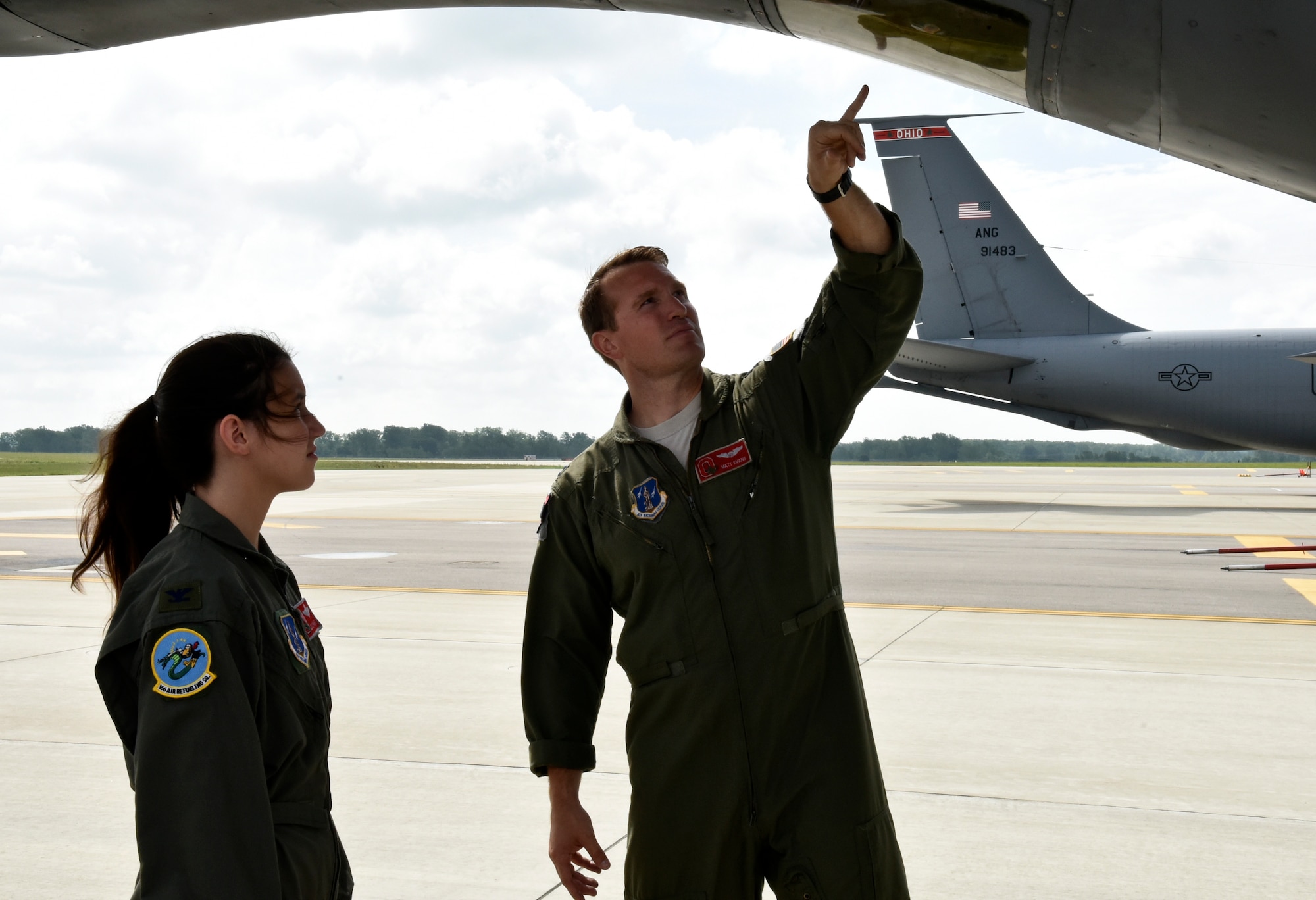 Airmen with the 121s Air Refueling Wing hosted Madalyn Charles, a 13-year-old from London, Ohio, as Pilot for the Day June 18, 2015 at Rickenbacker Air National Guard Base. Charles was diagnosed with Tricuspid Atresia, a form of congenital heart disease, after she was born and was chosen to spend the day experiencing what it woul be like to be in the Air National Guard. (U.S. Air National Guard photo by Airman Ashley Williams/Released)