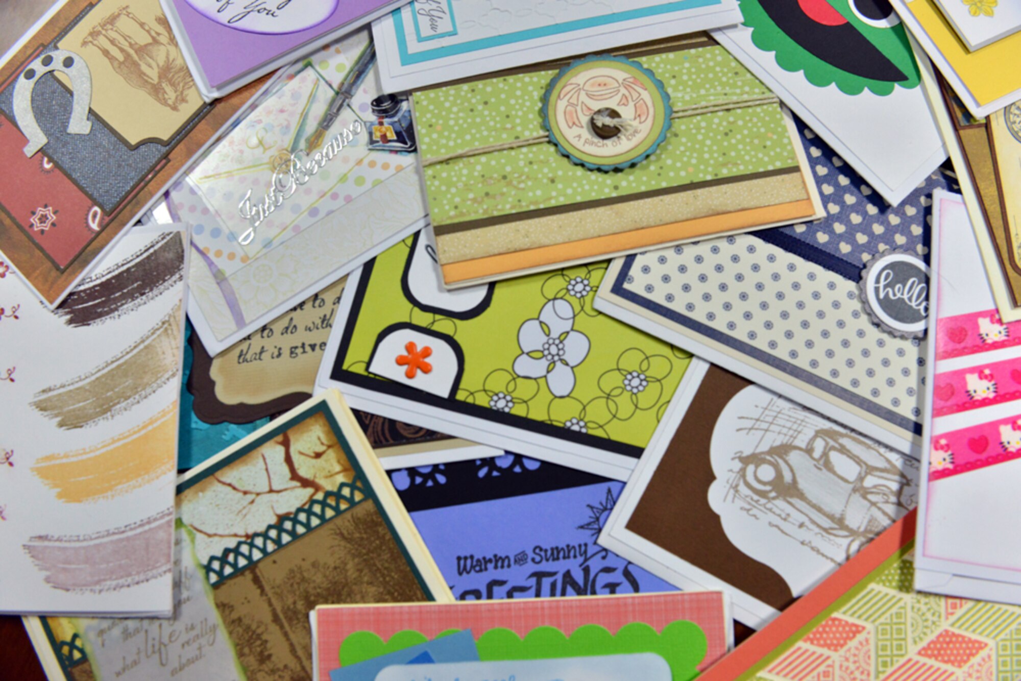 The Company Grade Officers’ Council in conjunction with the TOP 3 and FE2 program, held Incirlik Air Base’s first-ever Letters to Loved Ones event June 18, 2015, at Incirlik Air Base, Turkey. The event provided Airmen stationed at Incirlik an opportunity to choose from a selection of more than 400 handmade cards to send to family and friends in the U.S. free of charge. (U.S. Air Force photo by Senior Airman Michael Battles/Released)