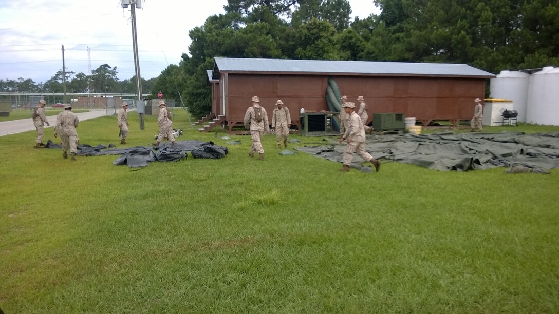 Marines from BWST 6-15 prepare for a field operation.