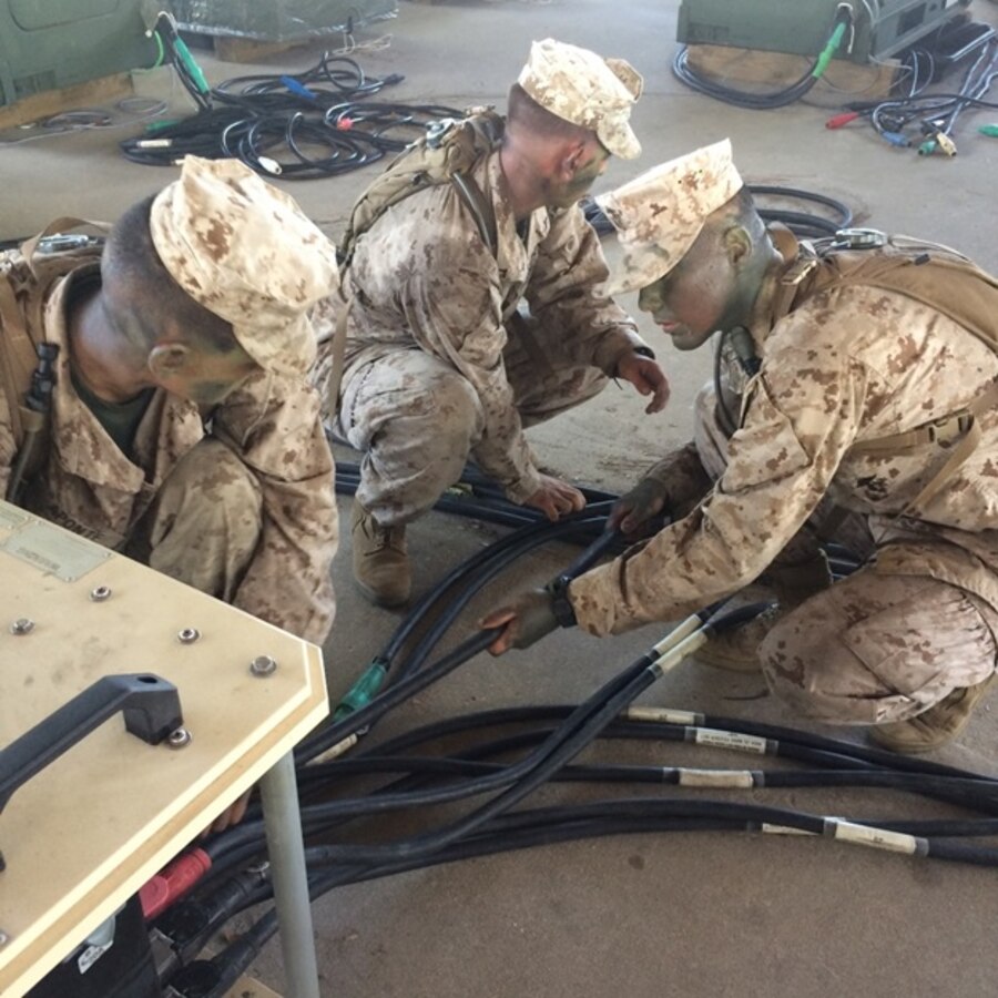 Marines from BE 6-15 participate in a field operation.
