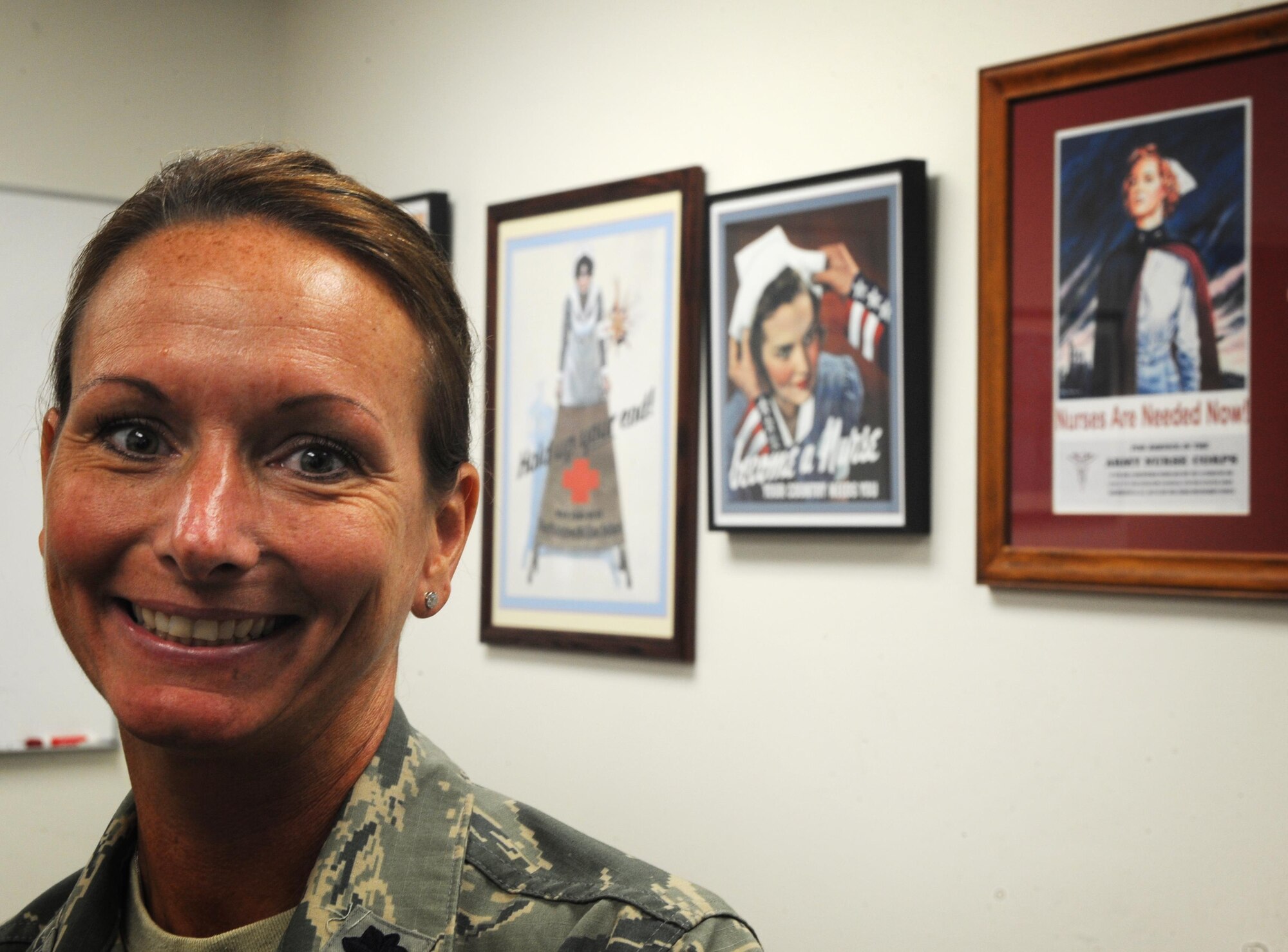 Lt. Col. Kristin Carlson, 75th MDG chief nurse, was awarded the bronze star and has been selected for promotion to colonel after her recent deployment as a team lead and medical advisor at New Kabul Compound in Kabul Afghanistan. (U.S. Air Force/Micah Garbarino)