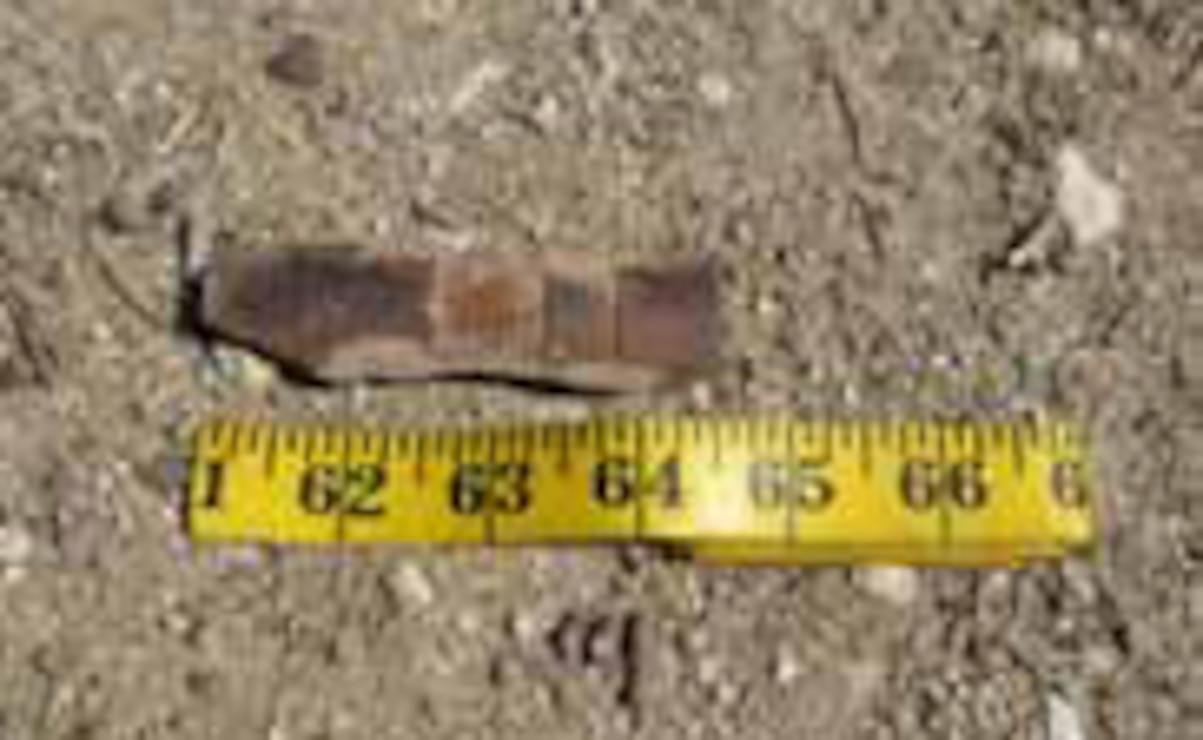 Munitions debris in the form of a 37mm projectile identified at the former Dry Canyon Artillery Range in the Los Padres National Forest near Frazier Park, California.