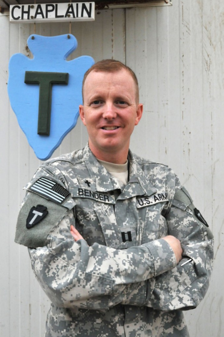 Capt. Harold B. Bender, deputy division chaplain for the 36th Infantry Division, is a former Baptist youth and recreational activities minister who lost everything, including his ministry, after a divorce. He enlisted in the Army in 2004 because he said he had nowhere else to turn. An encounter with a helpful chaplain at his advanced individual training led him to the Chaplain Corps and a new ministry -- and an even stronger relationship with God.