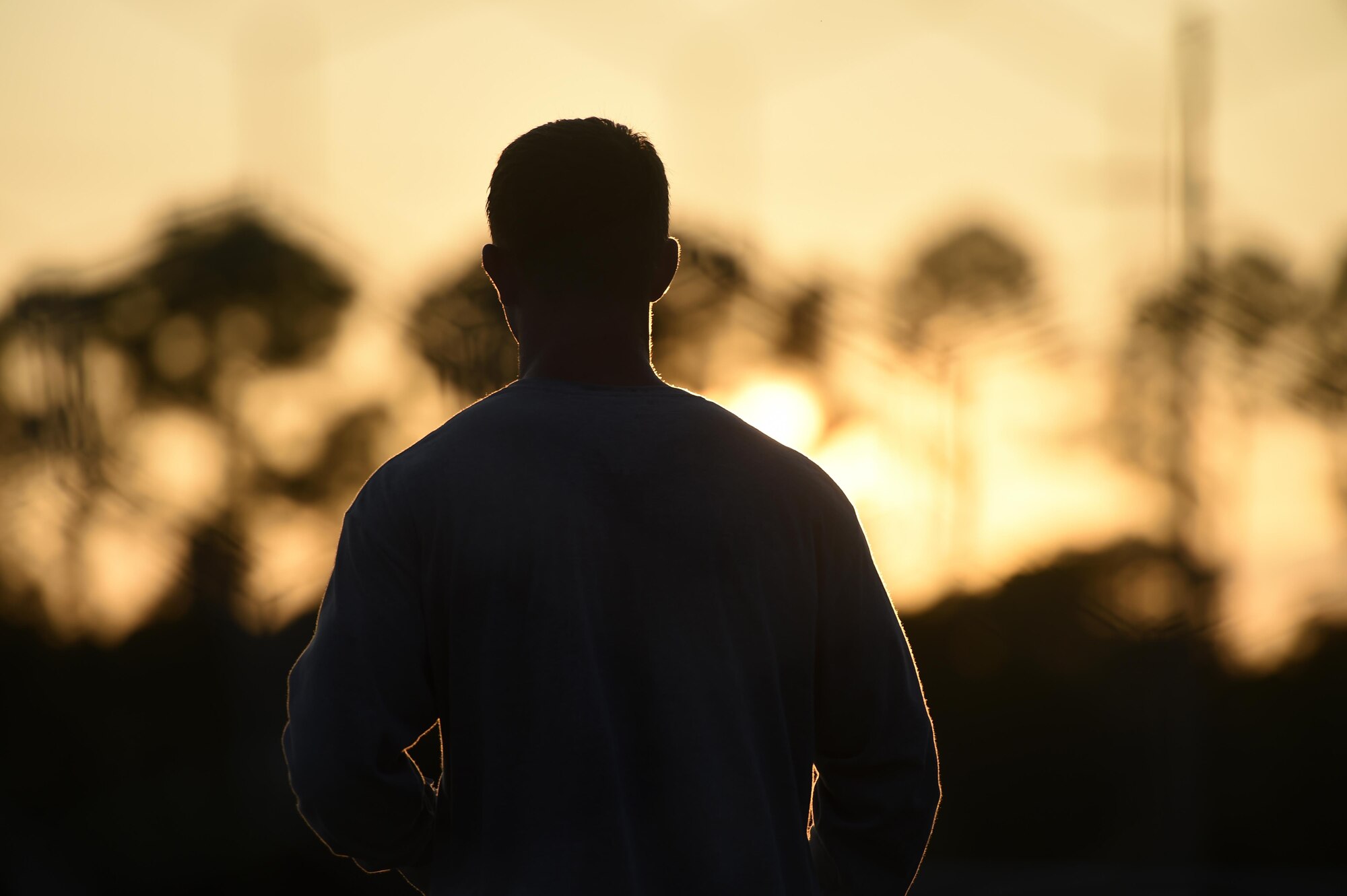 Airman 1st class Shane Landon, 823rd Red Horse Squadron team goalie, stands in goal during an intramural soccer game at Hurlburt Field, Fla., July 13, 2015. The 823rd RHS and the joint 1st Special Operations Component and Equipment Maintenance Squadrons tied 2-2 after one overtime round in the 2nd week of league play. There are 15 squadrons participating this season and regular season play is scheduled to last until Aug. 13 2015. (U.S. Air Force photo by Airman Kai White/Released)