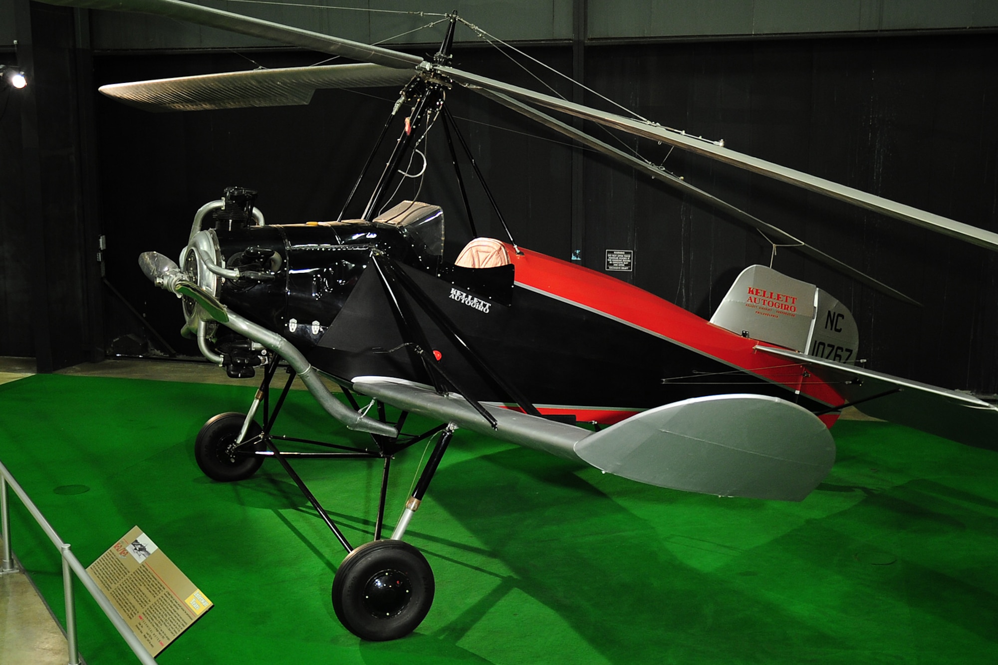 DAYTON, Ohio -- Kellet K-2/K-3 Autogiro in the Early Years Gallery at the National Museum of the United States Air Force. (U.S. Air Force photo)