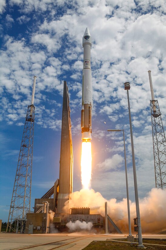 The U.S. Air Force and the 45th Space Wing supported the successful launch of a United Launch Alliance Atlas V rocket that roared skyward from Launch Complex 41 at Cape Canaveral Air Force Station carrying the Air Force's tenth Block IIF navigation satellite for the Global Positioning System July 15, 2015, at 11:36 a.m. EDT. (Photo//United Launch Alliance)