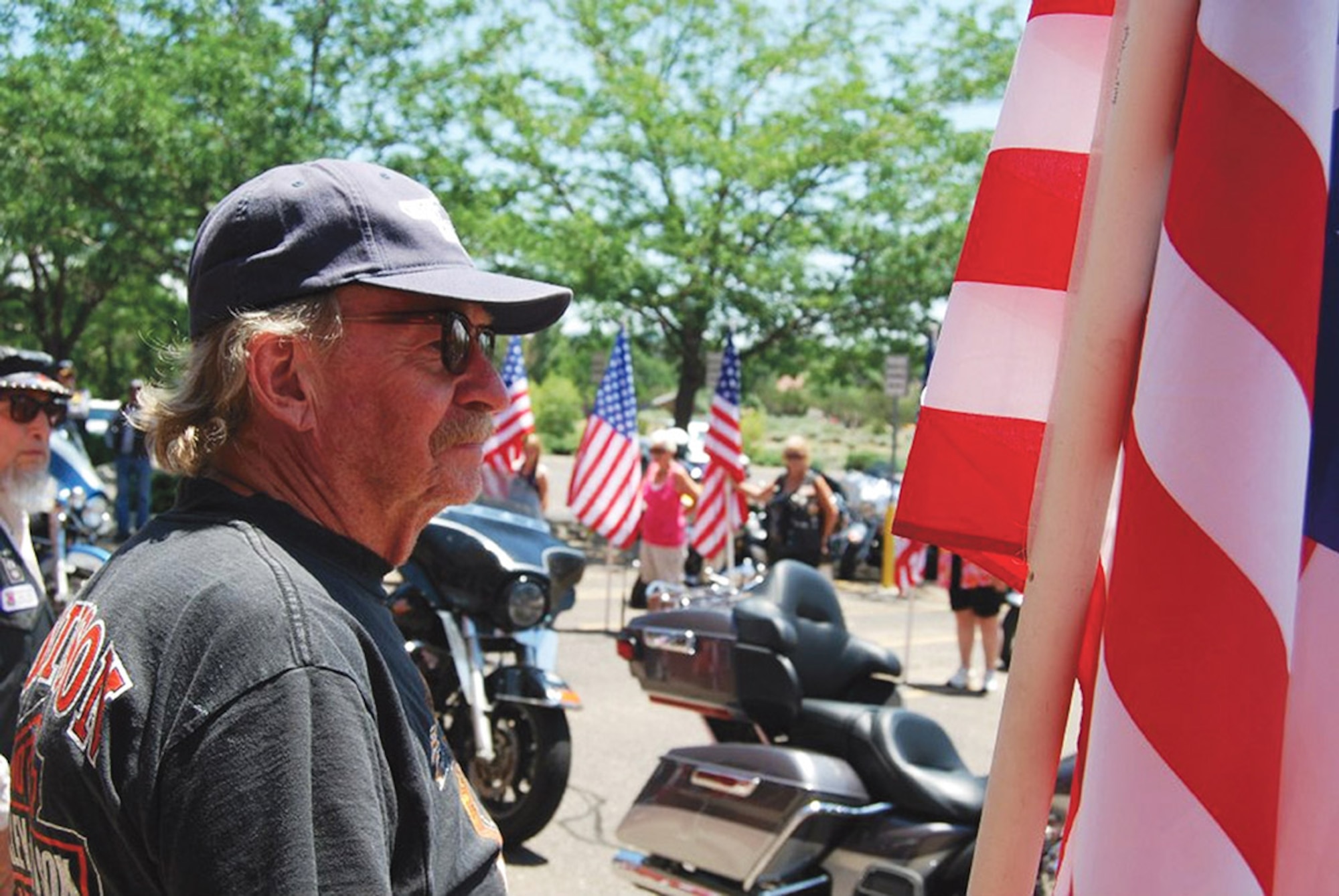 Riders gather in Santa Fe, N.M., during the 2014 Nation of Patriots ride across the country. (Courtesy photo)