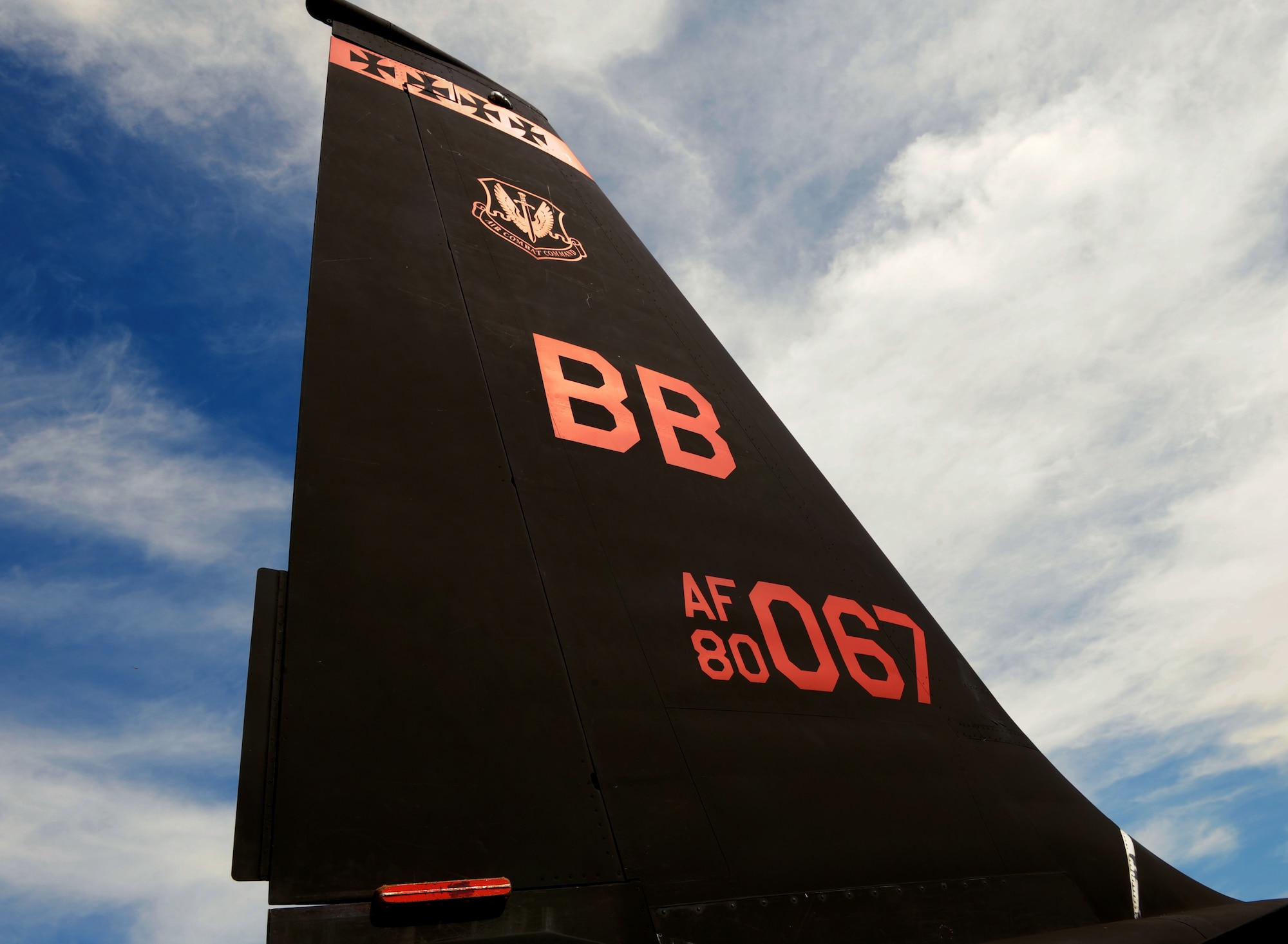 A U-2 Dragon Lady is showcased for attaining a rare achievement at Beale Air Force Base, California, July 14, 2015. The aircraft was recognized as a “black-letter jet,” an accomplishment in which a plane flies with zero discrepancies. The achievement has not happened in 13 years at Beale. (U.S. Air Force photo by Airman Preston L. Cherry)
