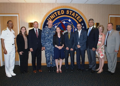 U.S. Navy Adm. Cecil D. Haney (left), U.S. Strategic Command commander, and\r\nRear Admiral John Tammen, Deputy Director, Plans and Policy (center), welcomed\r\nparticipants from the U.S. Department of State's International Visitor\r\nLeadership Program to the Command last week. The group is focused on\r\nU.S.-European Security and participated in discussions on current issues and\r\ndeterrence theory while visiting the Command.   The ILVP is an exchange\r\nprogram  that provides firsthand knowledge about U.S. society, culture and\r\ngovernment to foreign leaders, and fosters lasting relationships, helping to\r\nstrengthen engagement with countries around the world.