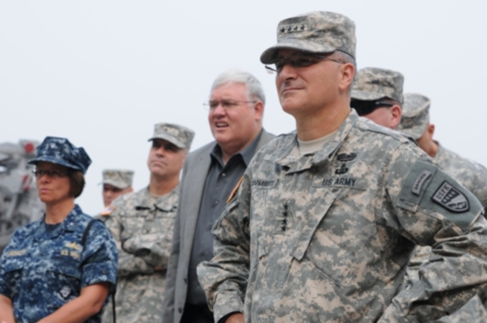 INCHEON, South Korea -- Gen. Curtis M. Scaparrotti, Commanding Gen. United Nations Command/Combined Forces Command/United States Forces Korea, (Right) and other Combined Forces Command senior leaders listen to Eighth Army historians at the Incheon Landing Memorial Museum July 15, 2014. (U.S. Army photo by Sgt. Kim Young Ho, Eighth Army Public Affairs) 