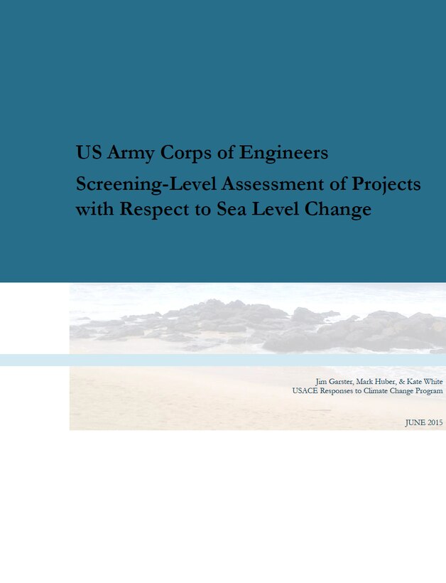 Report cover for Screening-Level Assessment of Projects with Respect to Sea Level Change.
