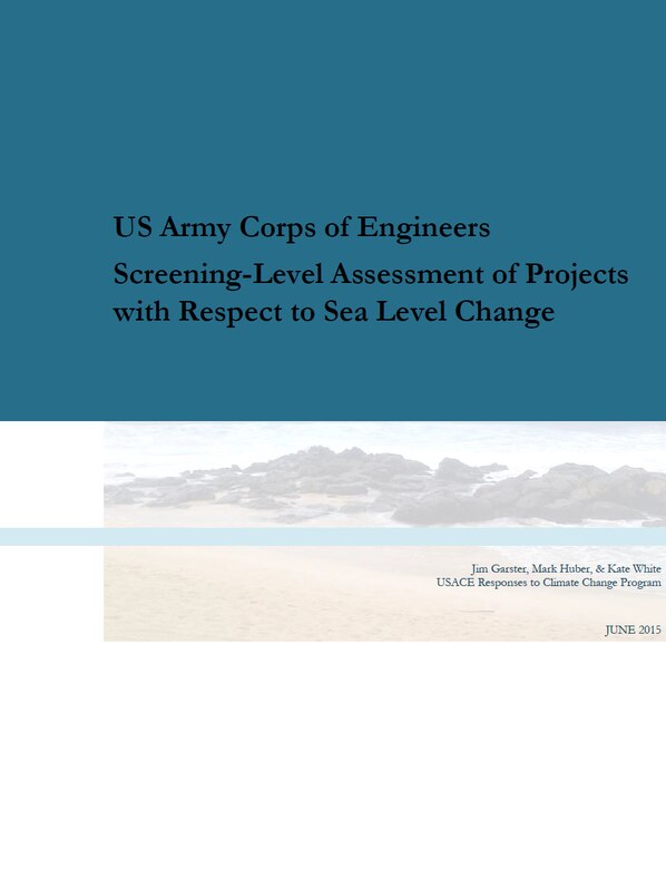 Report cover for Screening-Level Assessment of Projects with Respect to Sea Level Change.
