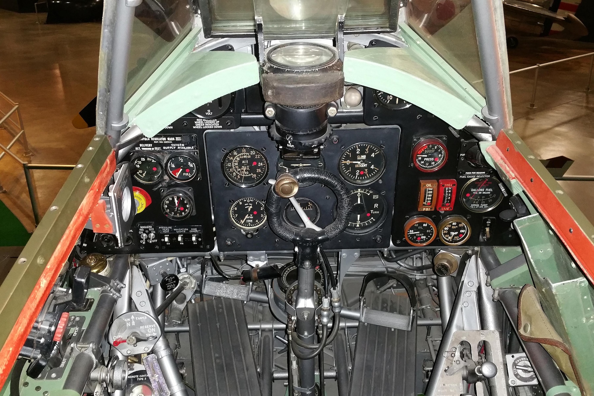 DAYTON, Ohio -- Hawker Hurricane cockpit in the Early Years Gallery at the National Museum of the United States Air Force. (U.S. Air Force photo)