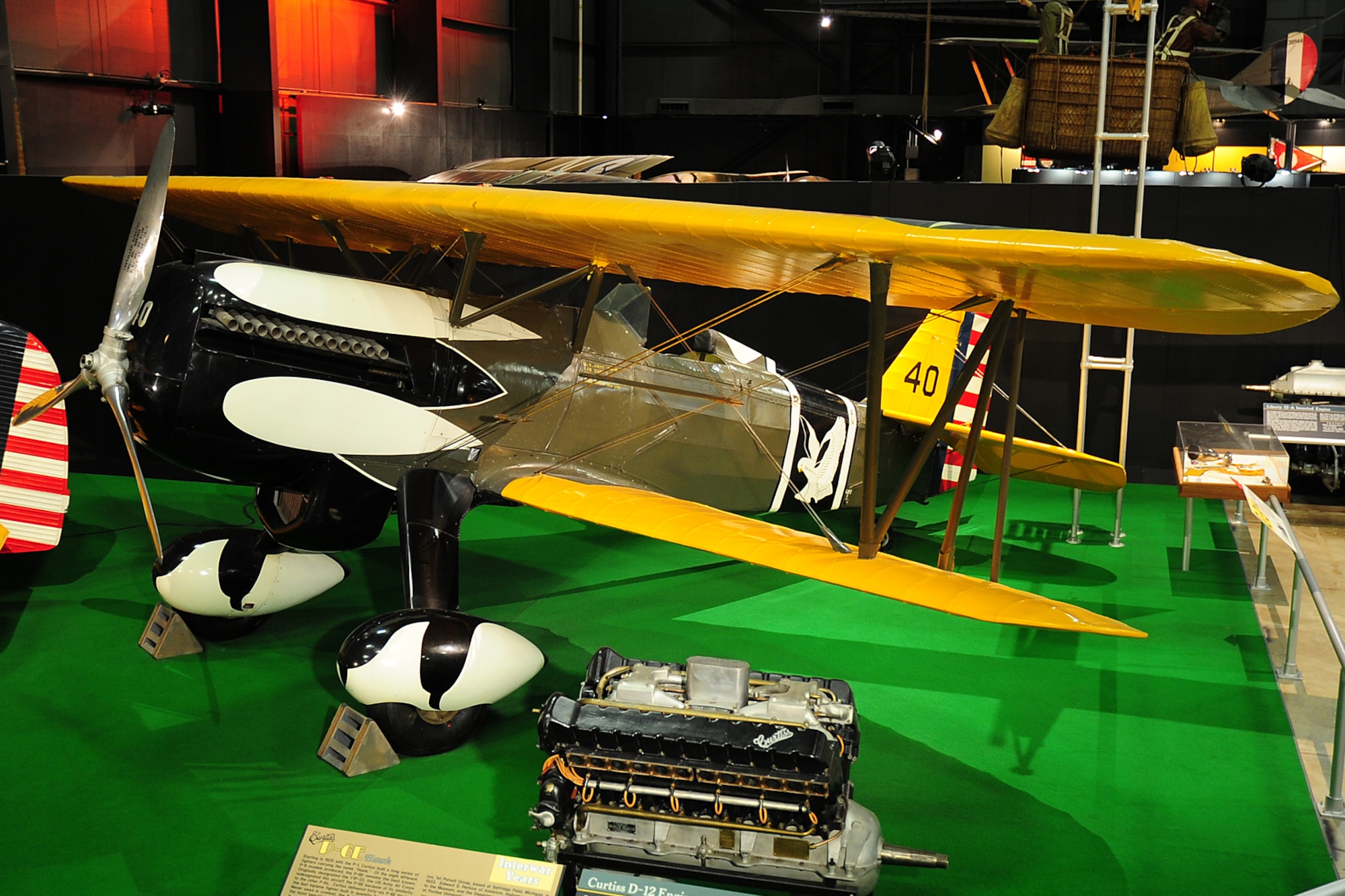 DAYTON, Ohio -- Curtiss P-6E Hawk on display in the Early Years Gallery at the National Museum of the United States Air Force. (U.S. Air Force photo)
