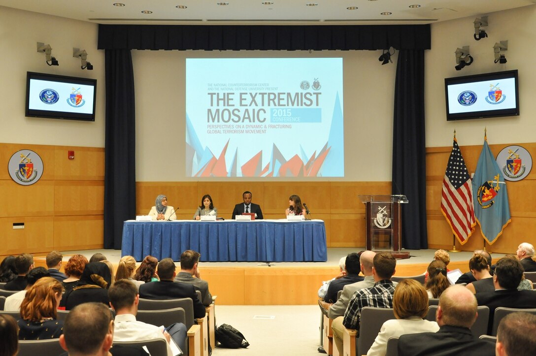 Panelists open the Extremist Mosaic conference.