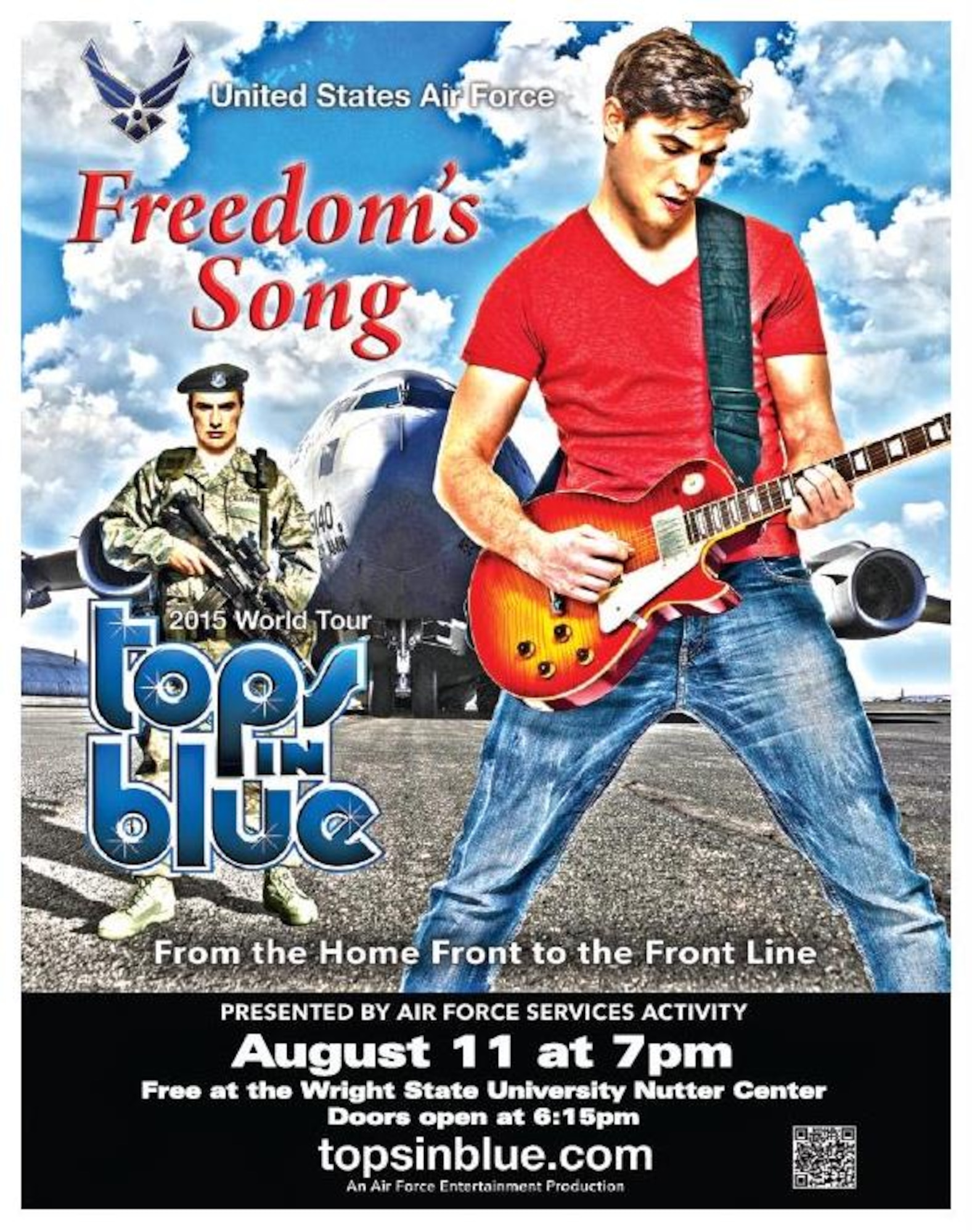 Tops in Blue will perform a free show at Wright State University's Nutter Center on Aug. 11 at 7 p.m. 