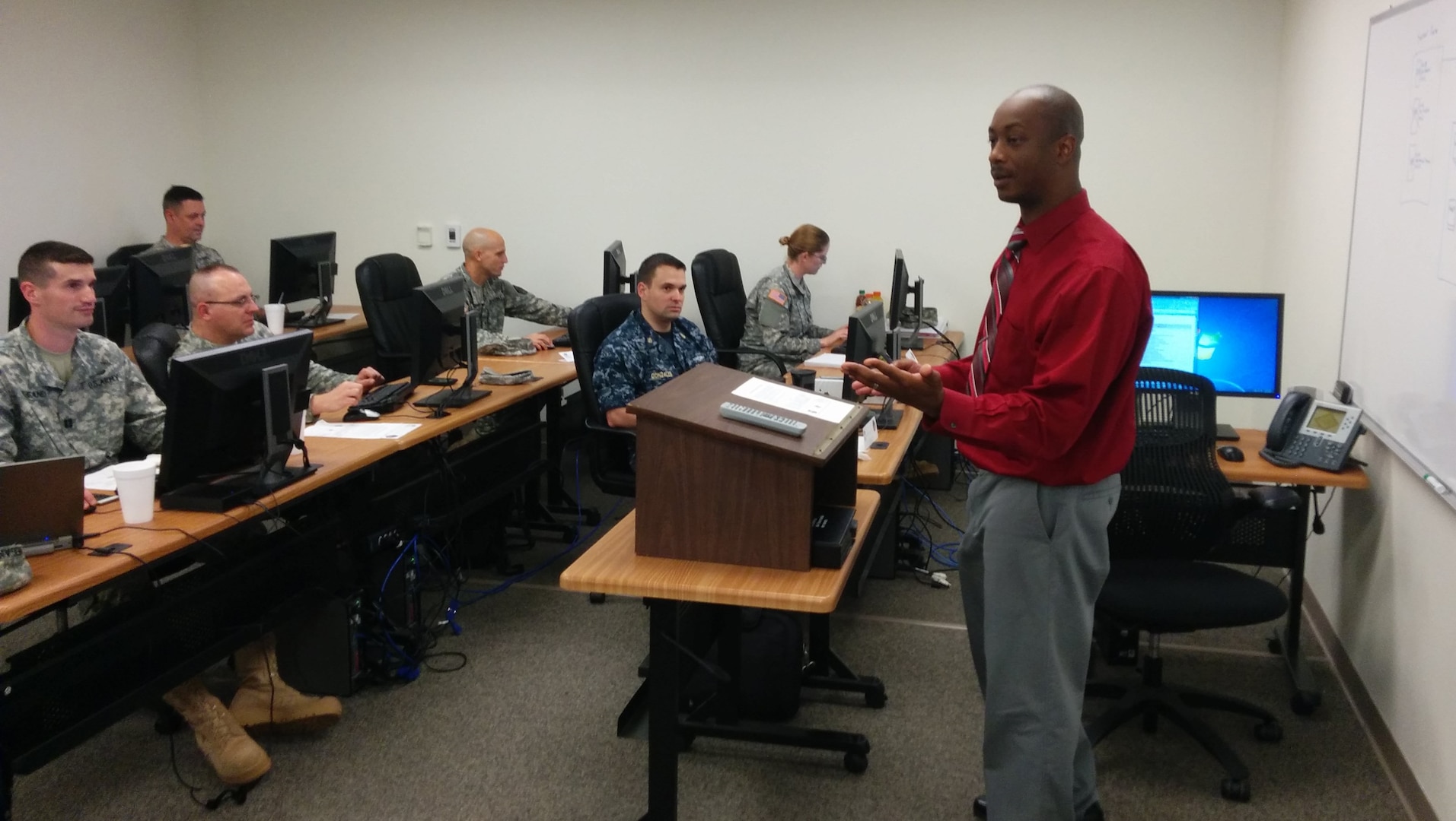 Subjects Matter Experts like Jimmy Colvin, from CECOM, Cyber Training & Sustainment Branch, as well as personnel from the Army Reserve, active Army and Navy, attended the Cyber Common Technical Course to provide feedback in July, 2015, at Camp Robinson, Arkansas.