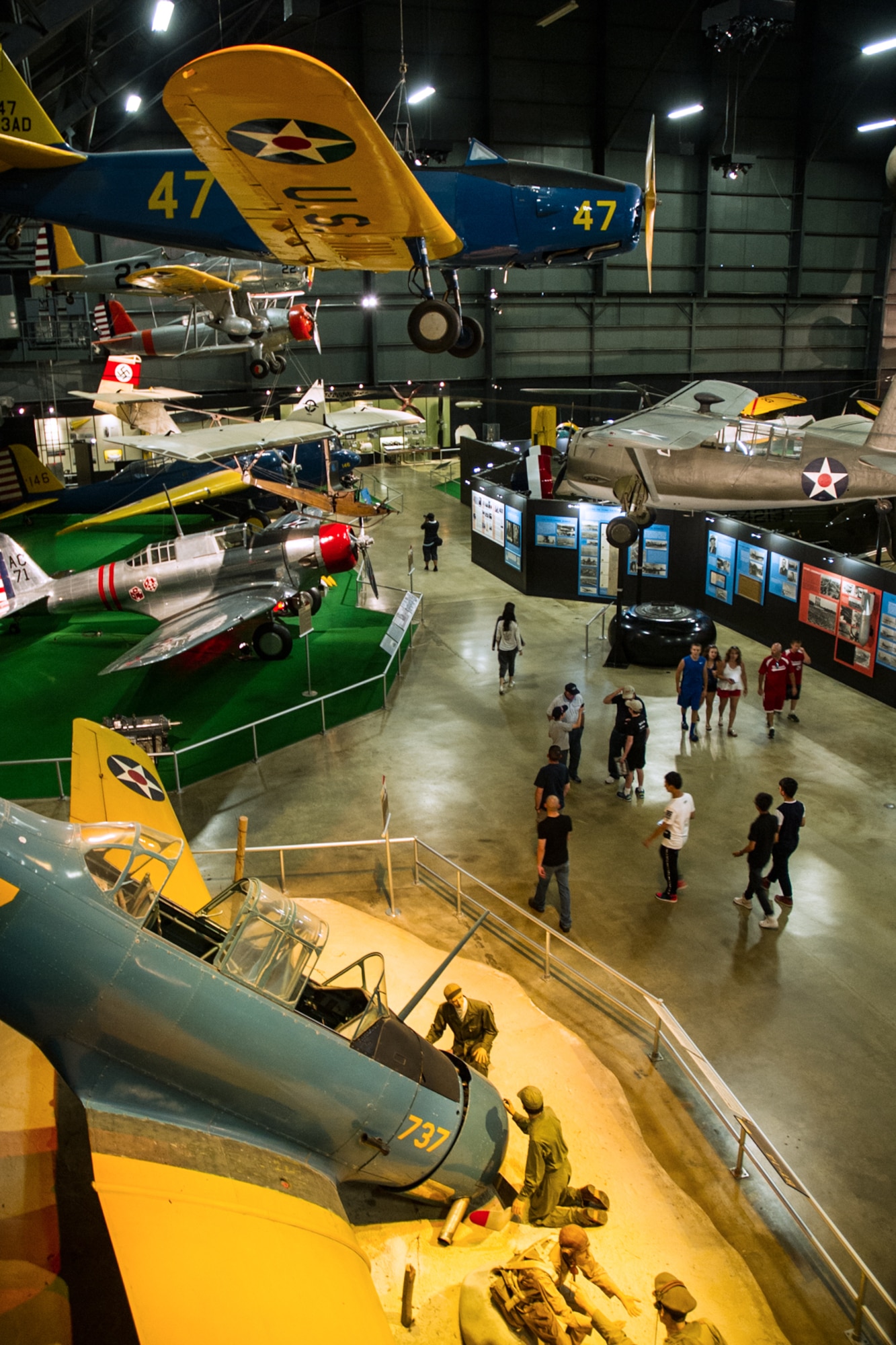 DAYTON, Ohio -- Trainer crash diorama and overhead view of the Early Years Gallery at the National Museum of the United States Air Force. (U.S. Air Force photo)