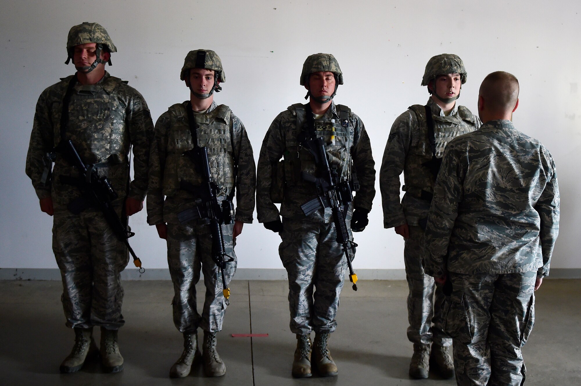 460th Security Forces Squadron Delta Flight members compete in the Flight of the Quarter competition July 16, 2015, on Buckley Air Force Base, Colo.  The competition is designed to test the Defenders’ expeditionary skills and build camaraderie within the flights. (U.S. Air Force photo by Staff Sgt. Stephany Richards/RELEASED)   