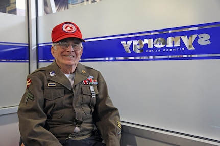 David Marshall of Baldwin, N.Y. who served with the U.S. Army’s 84th Infantry Division during World War II, pauses at the Synergy Fitness Center in Baldwin, N.Y March 1, 2014. Marshall, a mortar man for Company M, 3rd Battalion, 334th Infantry Regiment, fought in the Battle of the Bulge. The 84th Training Command (Unit Readiness), Fort Knox, Ky., traces it lineage back to the 84th Infantry Division.