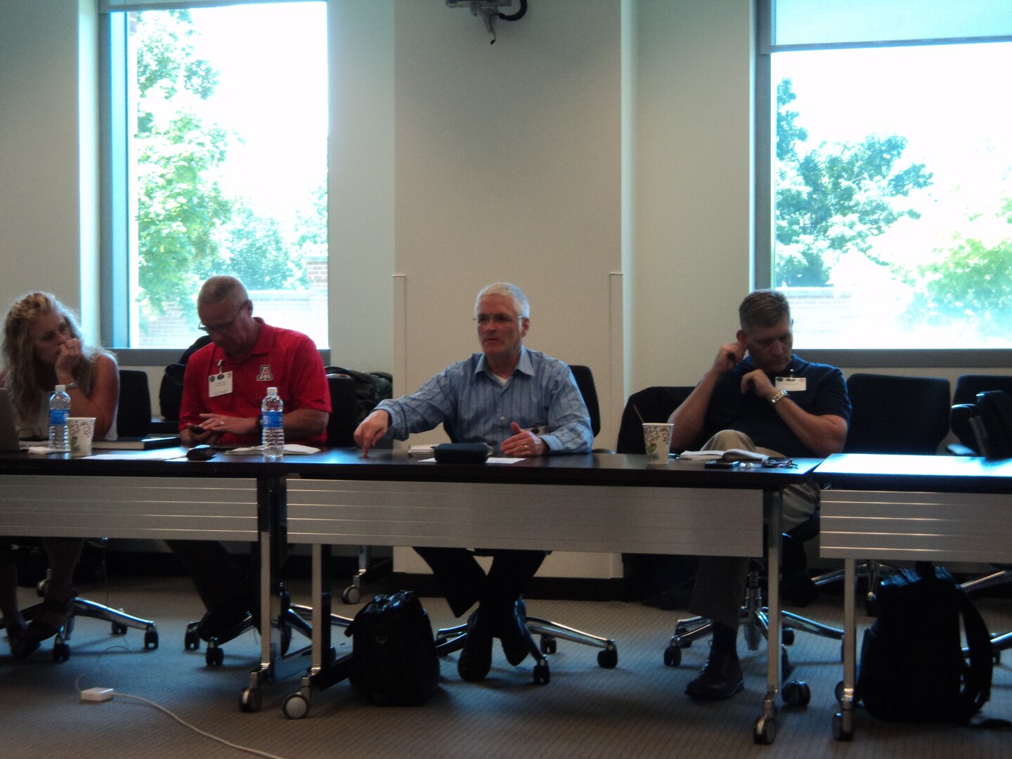 Attendees discuss the value of relevant logistics research during the 2015 Joint Logistics Faculty Development Workshop hosted recently by the Center for Joint & Strategic Logistics at Fort McNair, Washington DC.
