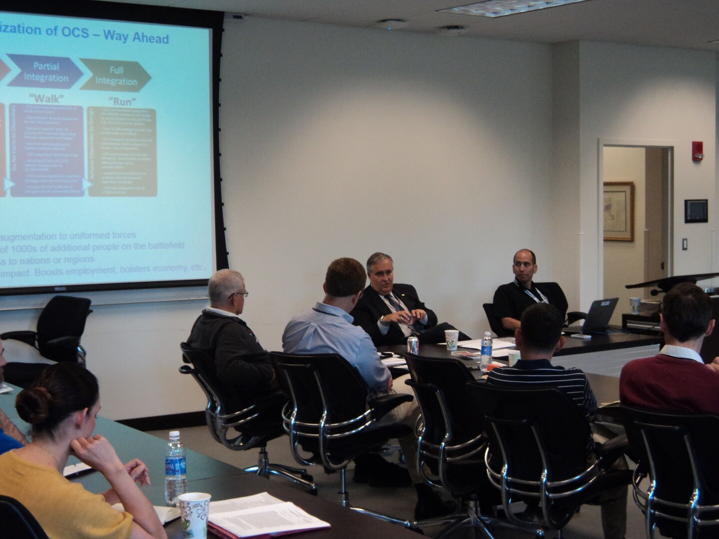 Mr. Gary Motsek, Deputy Assistant Secretary of Defense for Program Support, leads a discussion on Operational Contract Support during the 2015 Joint Logistics Faculty Development Workshop hosted recently by the Center for Joint & Strategic Logistics at Fort McNair, Washington DC.