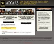 A screen shot from the ADPAAS website. ADPAAS is a secure, web-based system developed by Headquarters, Department of the Army, G-1, which provides personnel location information and accounting report status, allowing commanders to make strategic decisions that facilitate a return to stability.