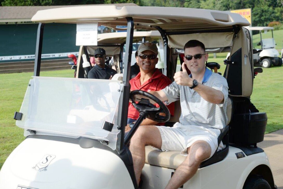 The Albany Area Chamber of Commerce team retains ownership of the coveted Salty Sandbagger trophy by defeating the Marine Corps Logistics Base Albany team with a score of 15-9, July 17. The bi-annual golf tournament took place at Stonebridge Golf and Country Club, Albany, Georgia, and pitted the local community against members of the base community to build relationships and strengthen partnerships.