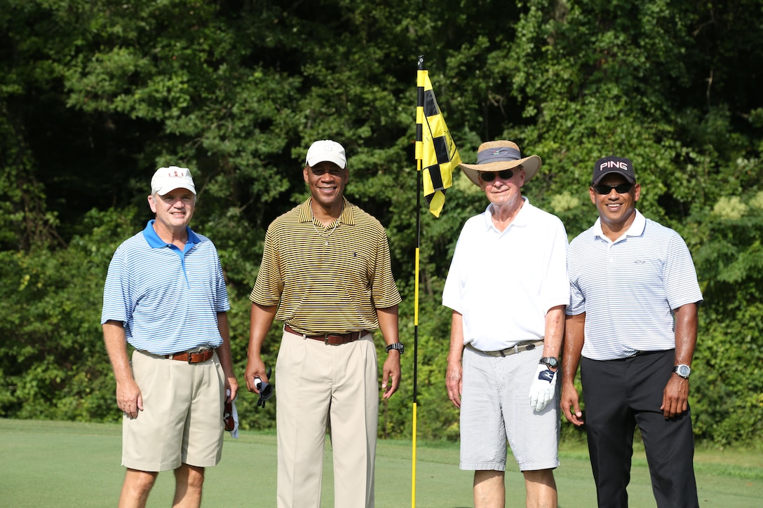 The Albany Area Chamber of Commerce team retains ownership of the coveted Salty Sandbagger trophy by defeating the Marine Corps Logistics Base Albany team with a score of 15-9, July 17. The bi-annual golf tournament took place at Stonebridge Golf and Country Club, Albany, Georgia, and pitted the local community against members of the base community to build relationships and strengthen partnerships.
