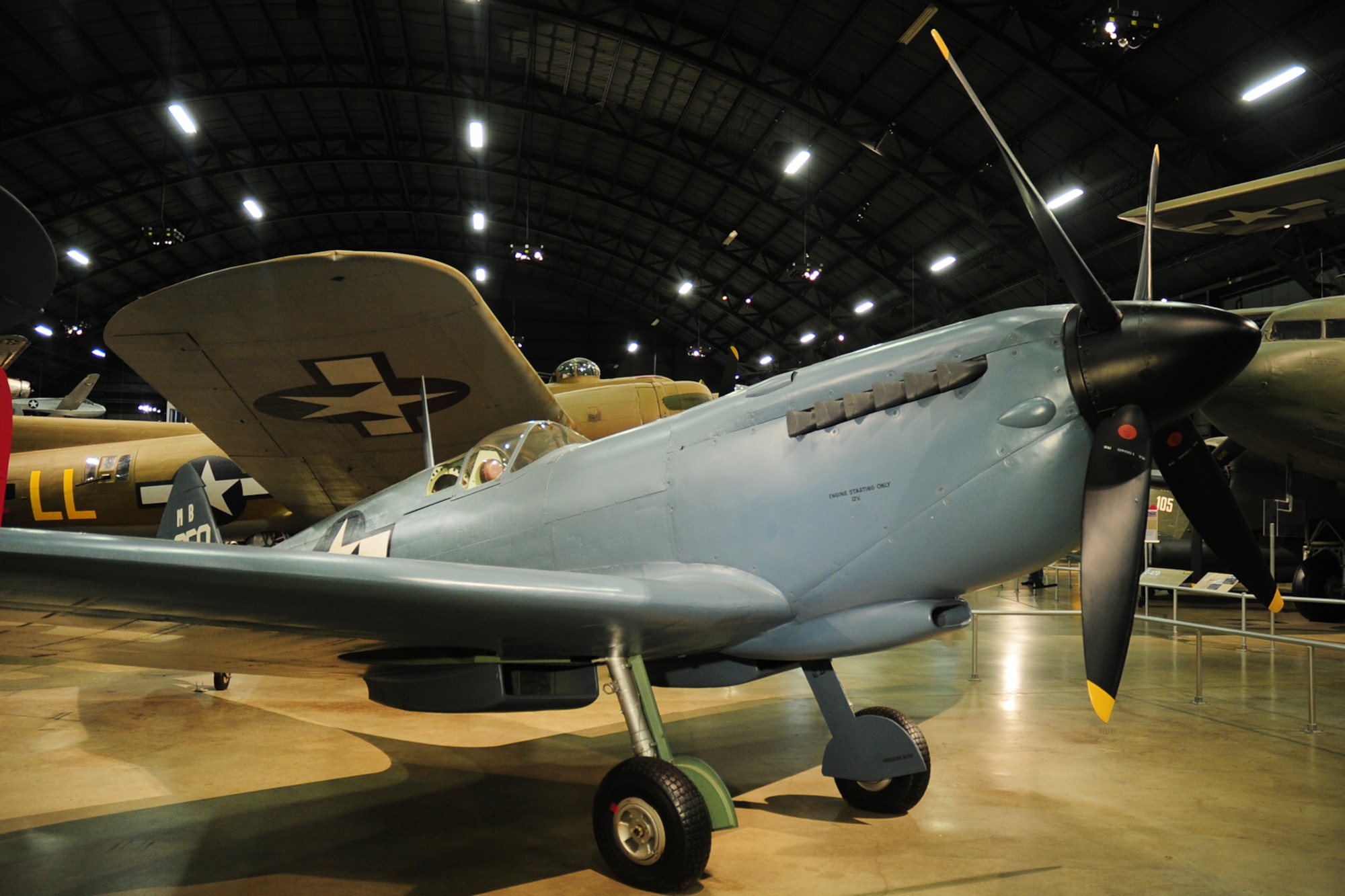 DAYTON, Ohio -- Supermarine Spitfire Mk XI in the World War II Gallery at the National Museum of the United States Air Force. (U.S. Air Force photo) 
