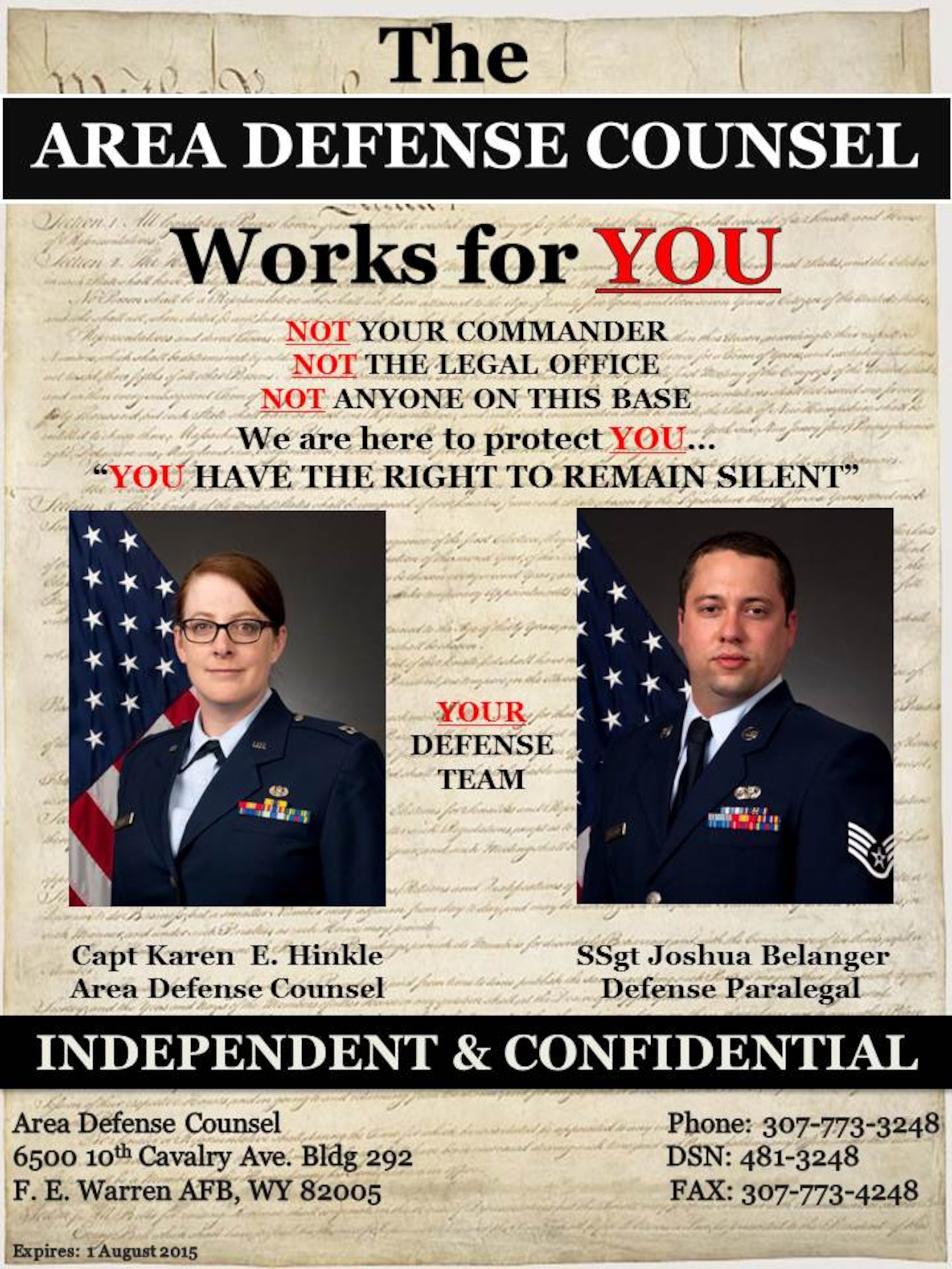 Area Defense Counsel poster