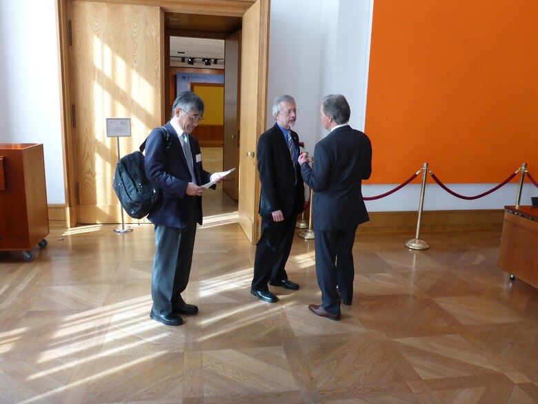 (l-r) Professor Toshio Koike, Director of Japan's International Centre for Water Hazard and Risk Management (ICHARM); Bob Pietrowsky, Director of the USACE's IWR and ICIWaRM, and Professor Maciej Zalewski, Director of Poland's European Center for Ecohydrology (ERCE)