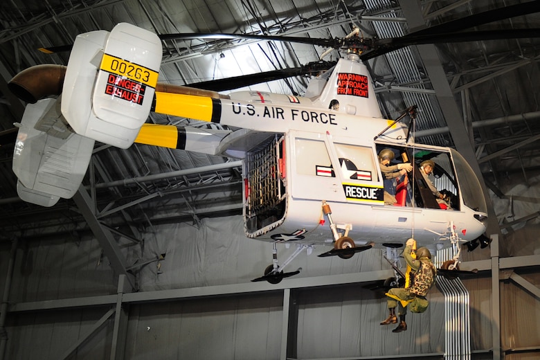 DAYTON, Ohio -- Kaman HH-43B Huskie in the Southeast Asia War Gallery at the National Museum of the United States Air Force. (U.S. Air Force photo) 