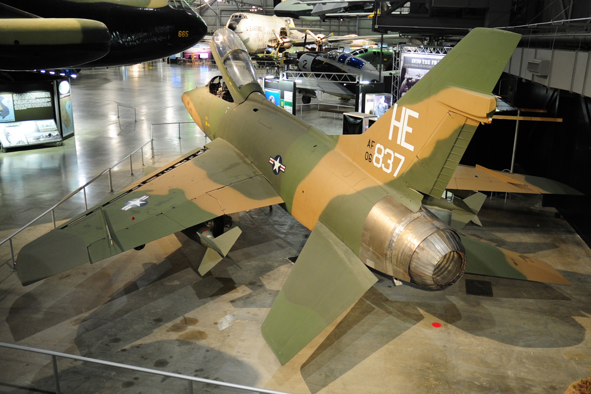 DAYTON, Ohio -- North American F-100F in the Southeast Asia War Gallery at the National Museum of the United States Air Force. (U.S. Air Force photo)