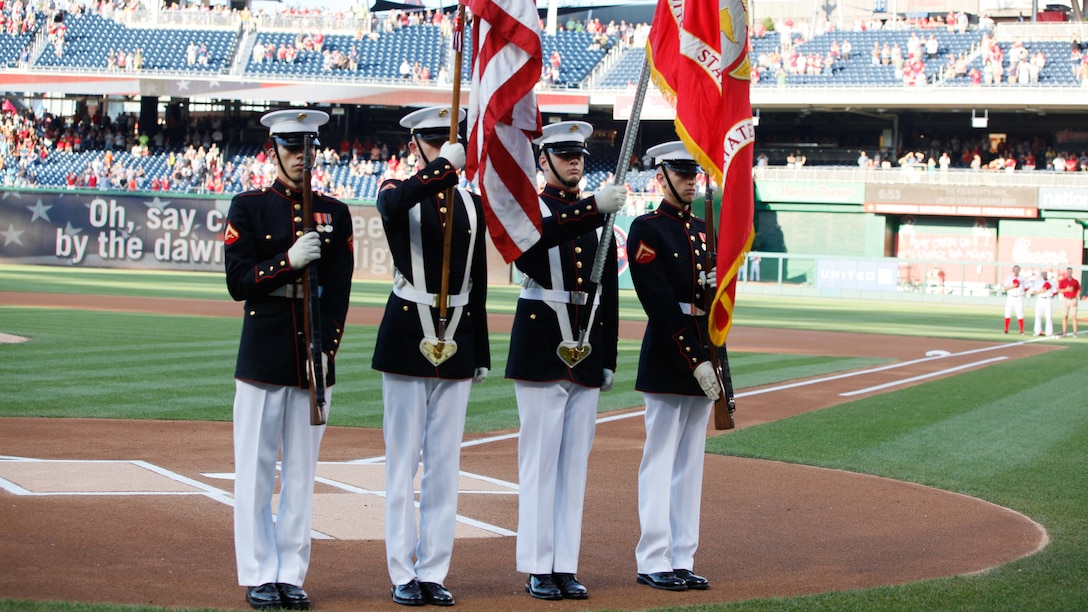 Marines honored during Washington National's baseball game
