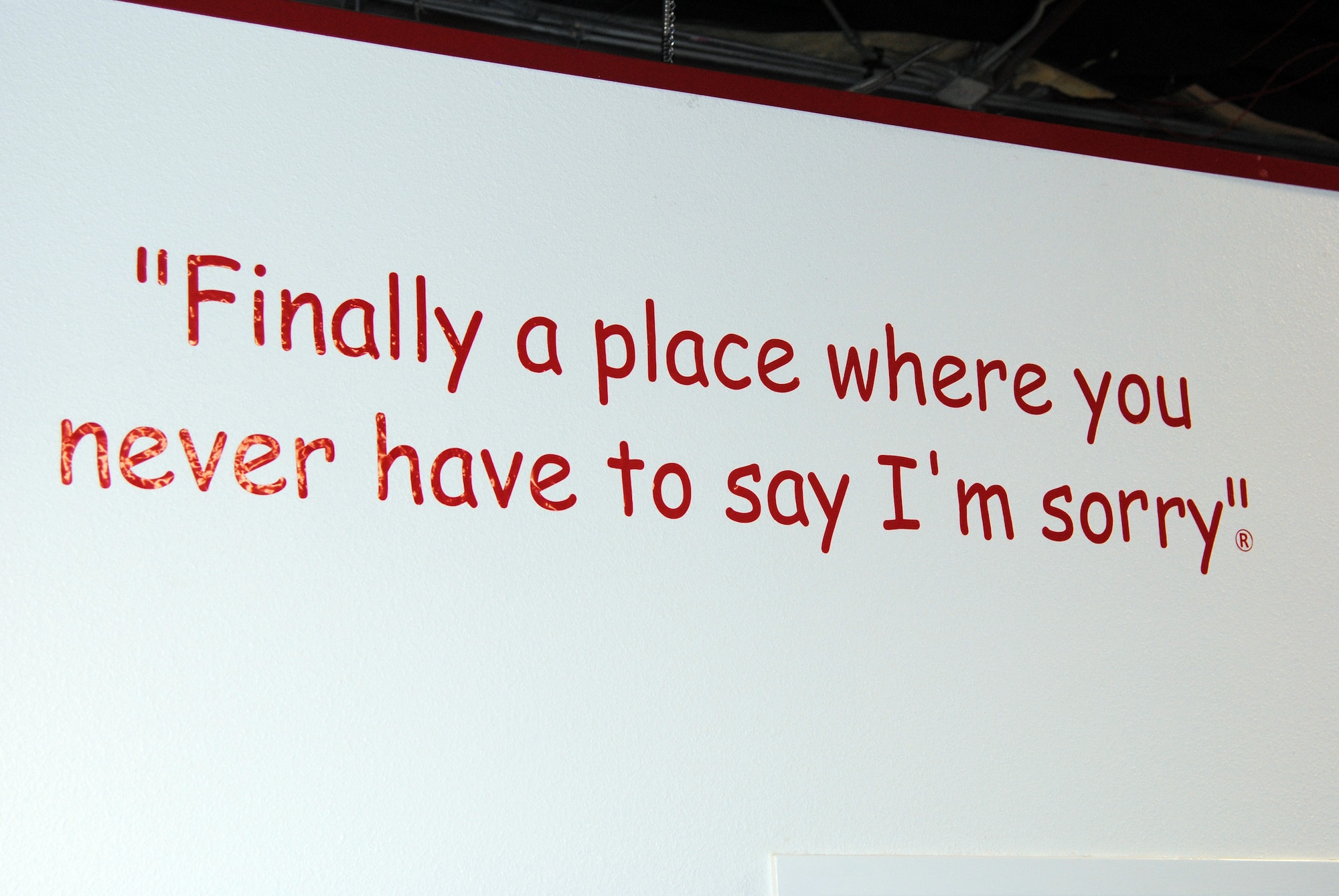 The slogan over the play areas reassures patrons that their children
are free to be themselves at We Rock The Spectrum. (Air Force photo by Jim Fisher)
