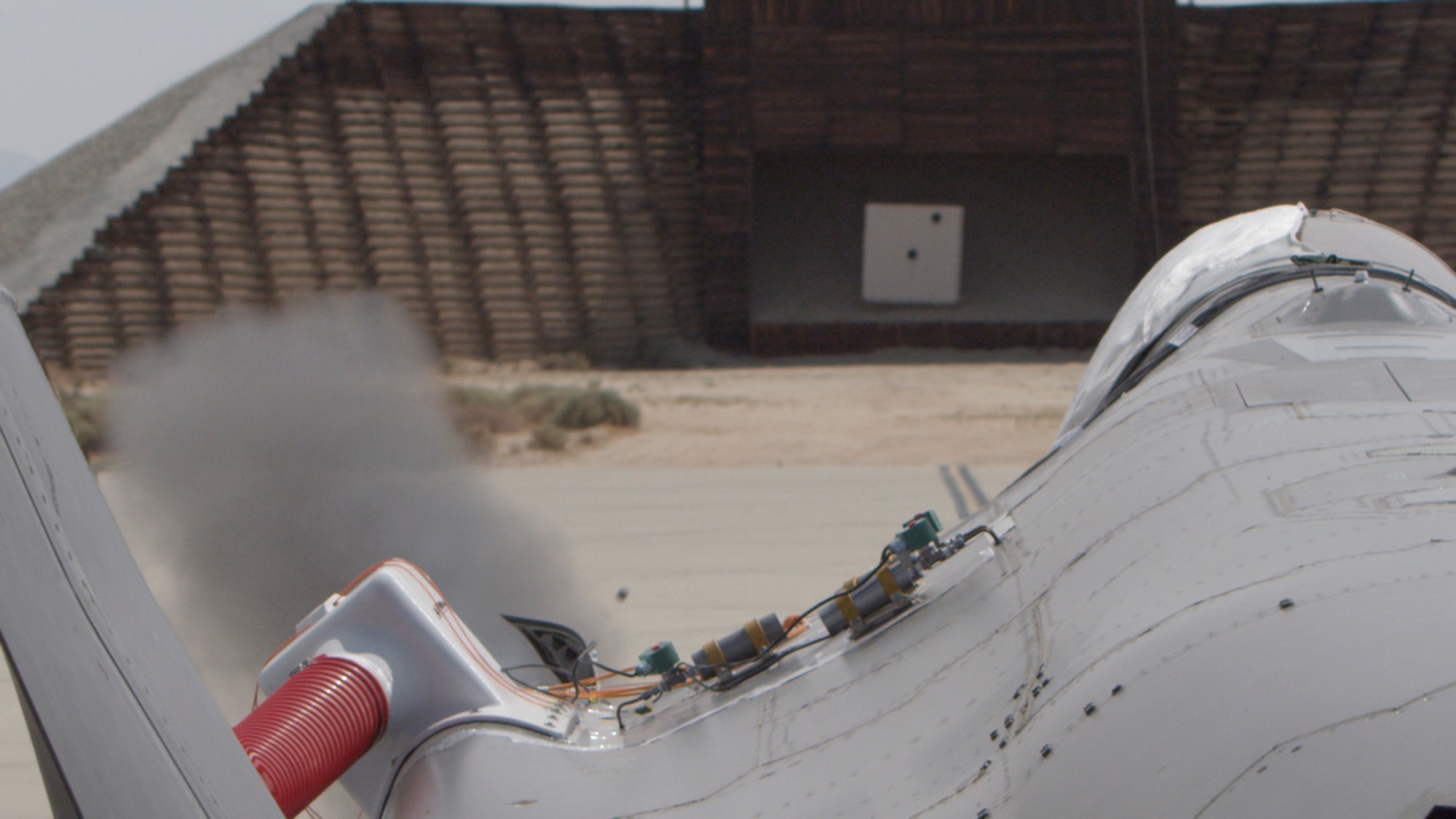 A look down range at the Gun Harmonizing Range target July 17. The F-35 Joint Strike Fighter Integrated Test Force at Edwards AFB is in the process of testing the F-35A’s newest munitions asset - the GAU-22/A. (Courtesy photo by Darin Russell/Lockheed Martin)